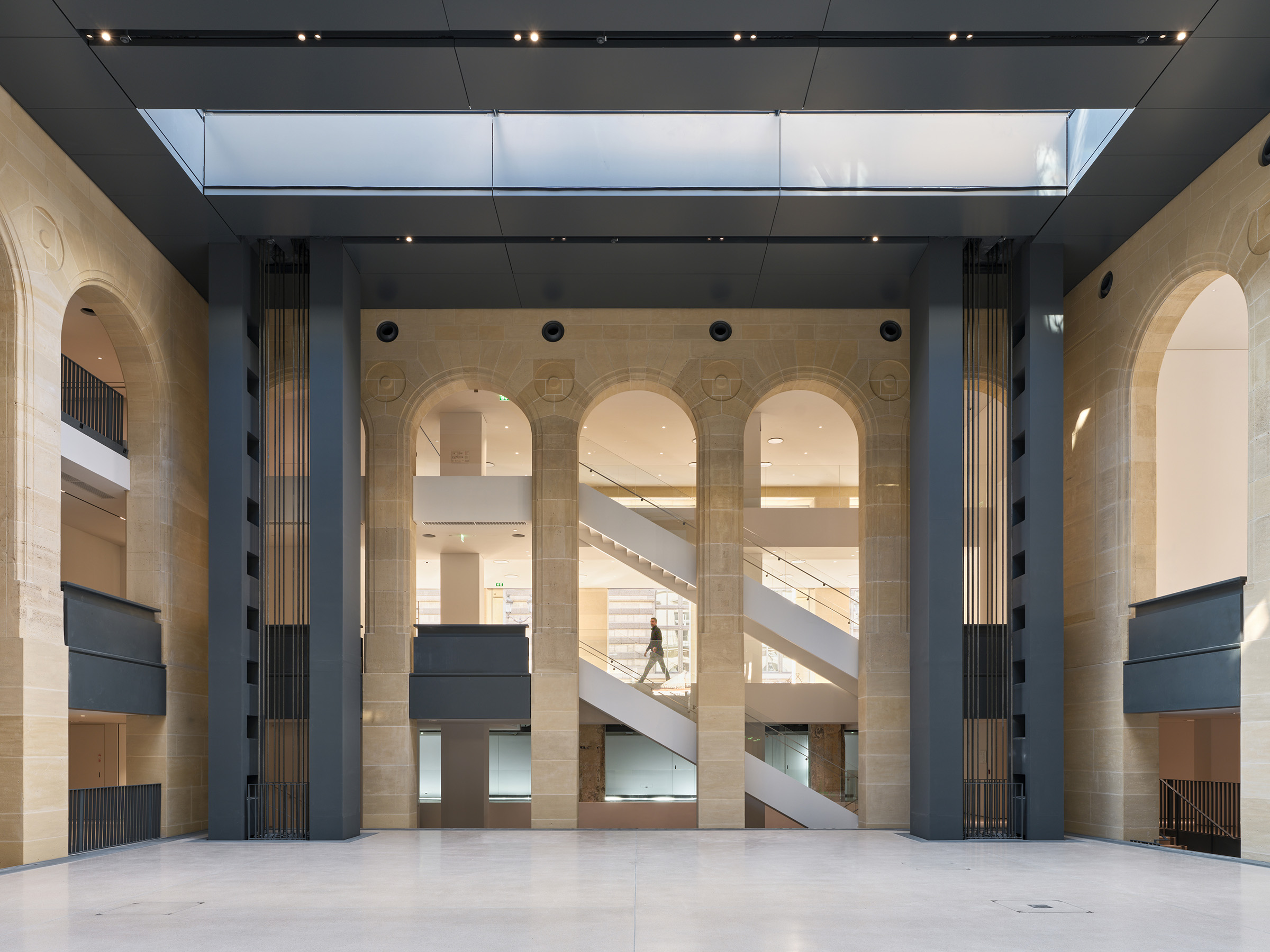 The new premises of Fondation Cartier, designed byt Jean Nouvel, under construction in the Place du Palais-Royal, Paris