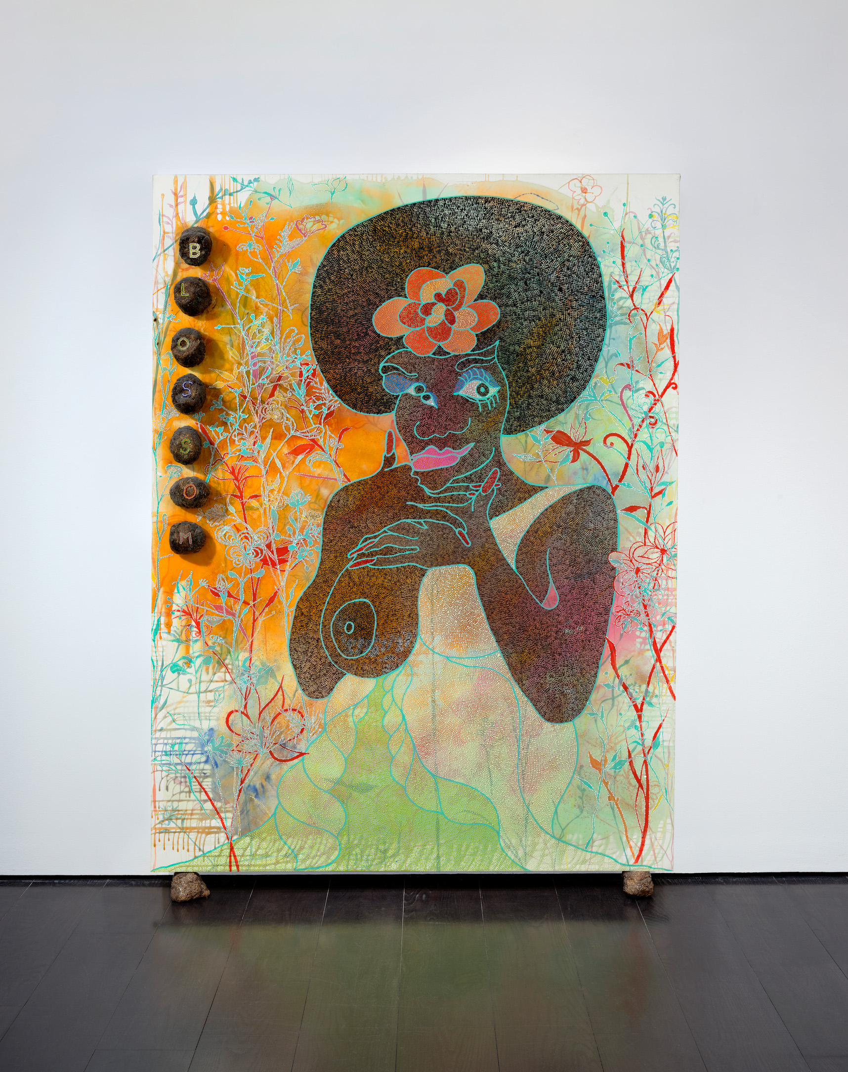 Chris Ofili, Blossom, 1997, offered in the 20th/21st Century: London Evening Sale on 15 October 2025 at Christie's in London