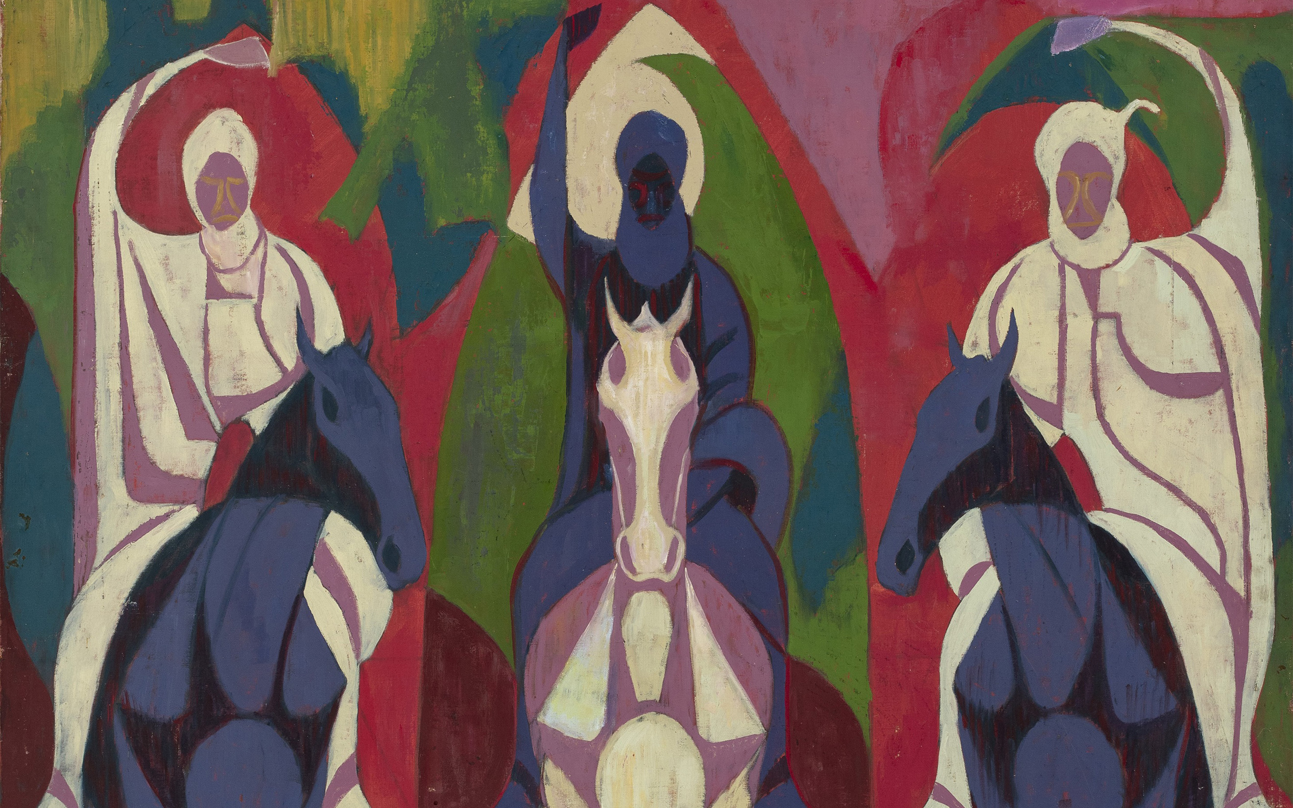Jimoh Akolo, Fulani Horsemen, 1962. ‘We could easily have called the exhibition Nigerian Modernisms - plural,' says curator Osei Bonsu. 'Many facets of artistic expression emerged in this period, and the work was in no way homogeneous'