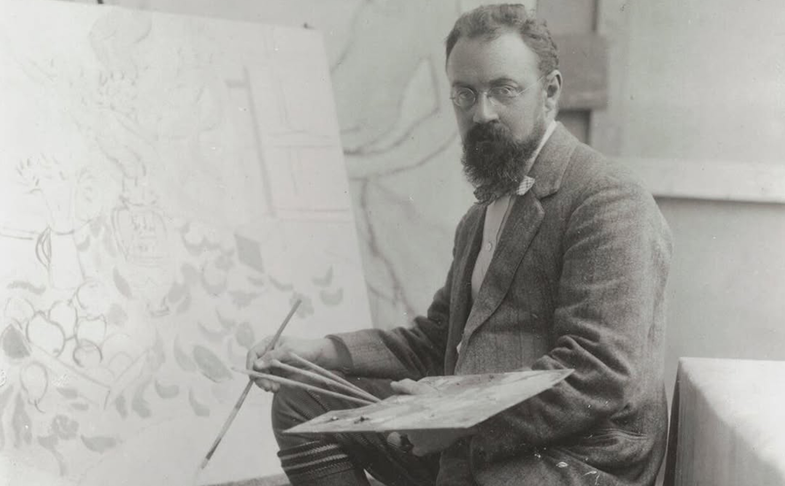 Henri Matisse in his studio, around 1909