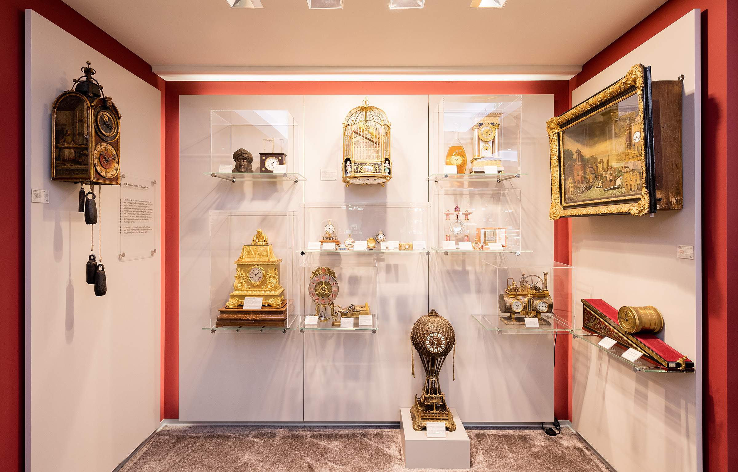 The museum in the basement of the store houses an extraordinary array of clocks and watches. 'My father used this space to realise his dream of displaying his incredible collection to the public, and to educate people about the history of the measurement of time,' says Muriel Zahn-Beyer