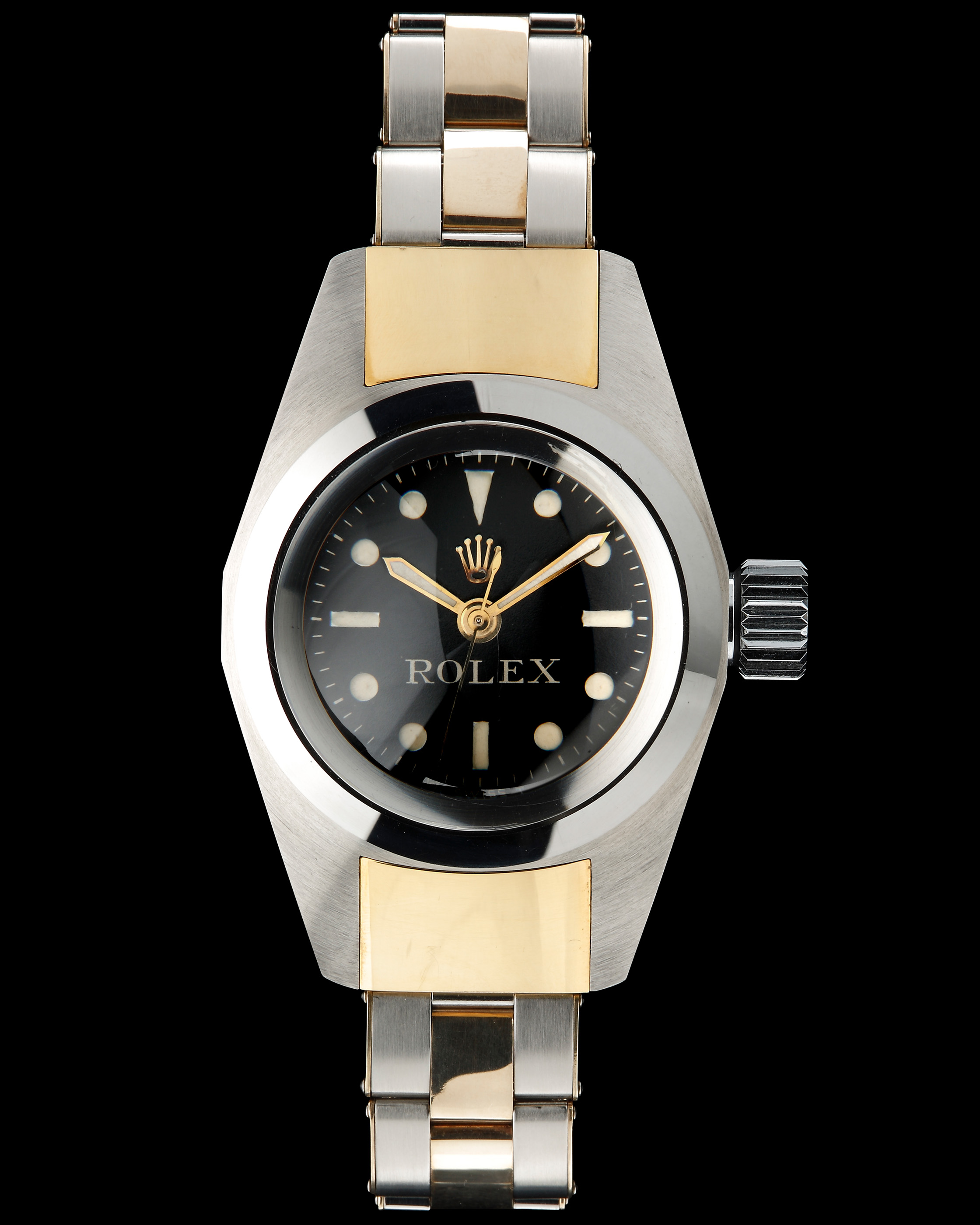 Also on show is this gold facsimile of the Rolex Deep Sea Special, the watch that Jacque Piccard attached to the submersible he took to the bottom of the Mariana Trench in 1960