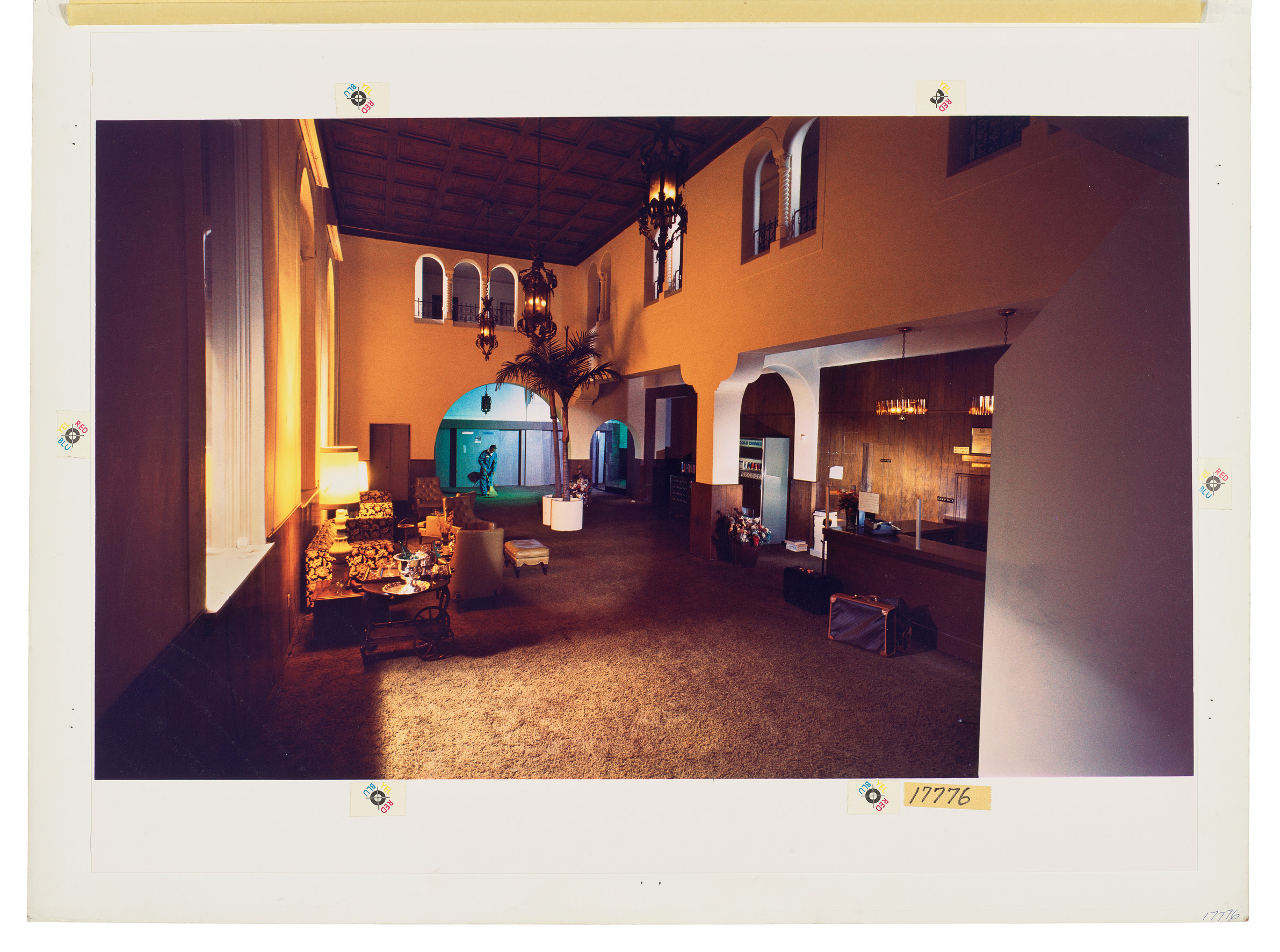 The back cover of Hotel California. 'The purpose of the back-cover picture was to complete the story,' says Alexander. 'When the people are gone, someone has to clean up. The photograph was taken after we shot the group picture and everyone had left - no lighting or set changes at all'