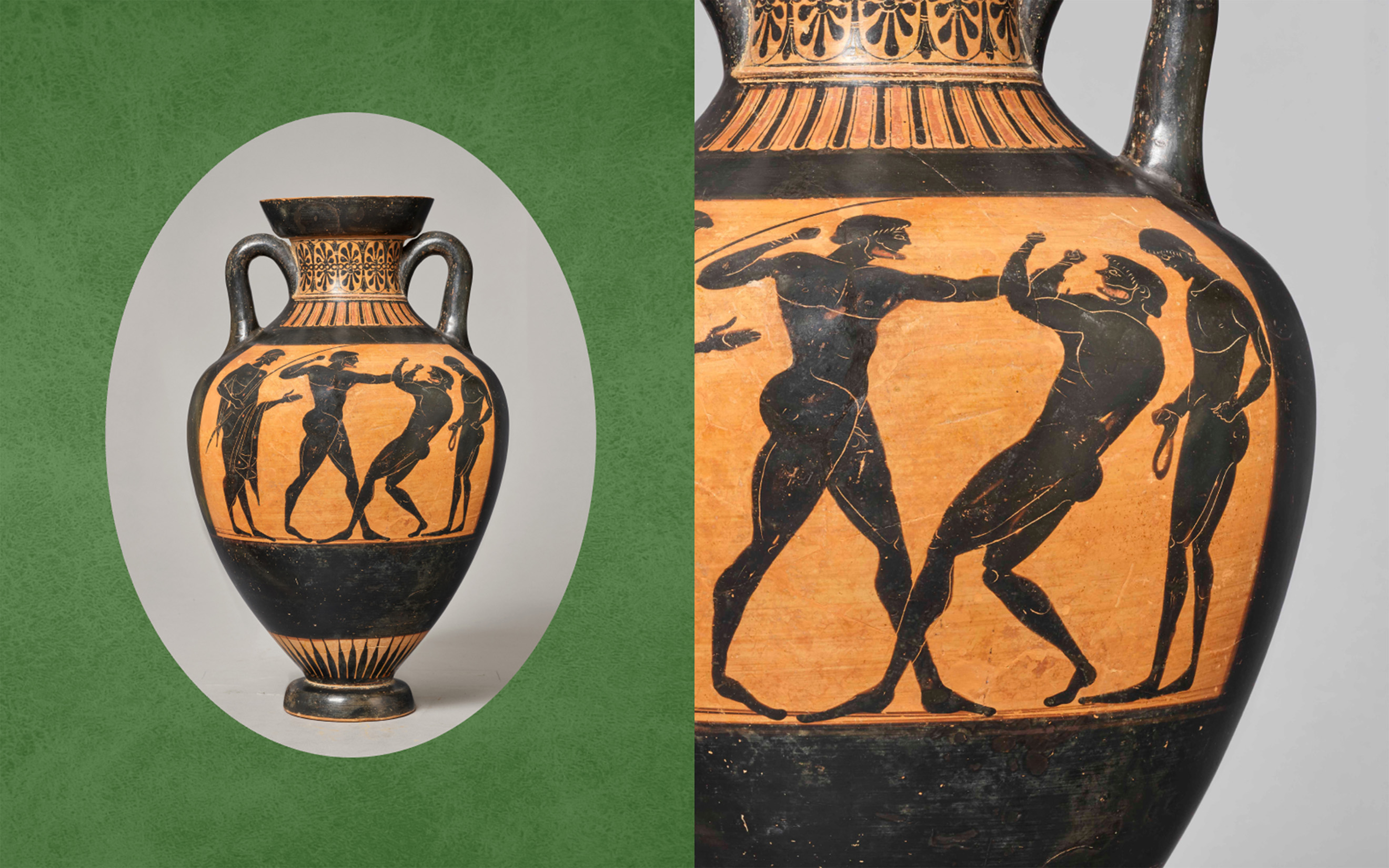 An Attic black-figured pseudo-Panathenaic amphora, circa late 6th century B.C., offered in Antiquities on 3 December 2025 at Christie's in London