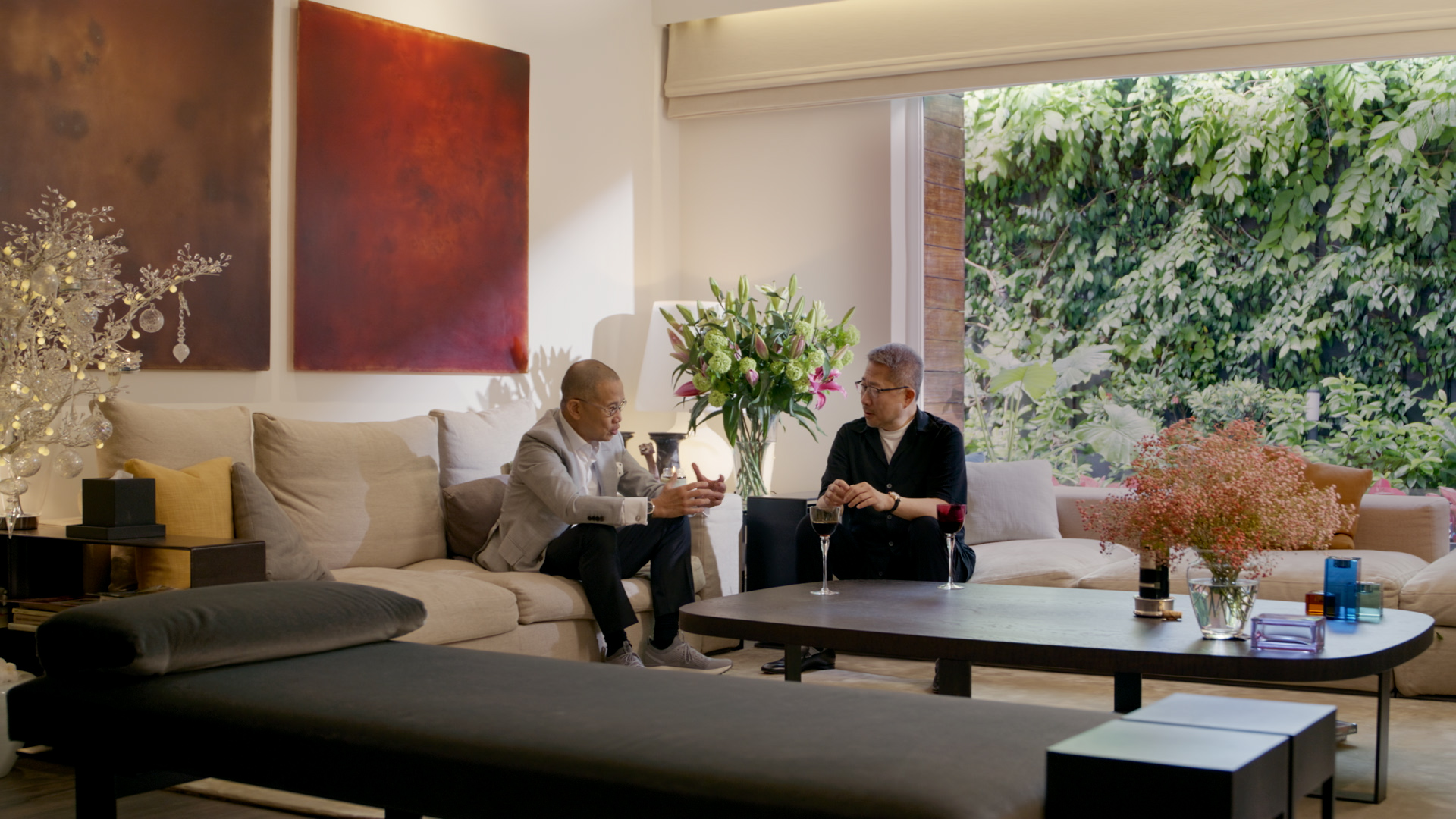 John (right) and Kevin (left) having a relaxed conversation at home 