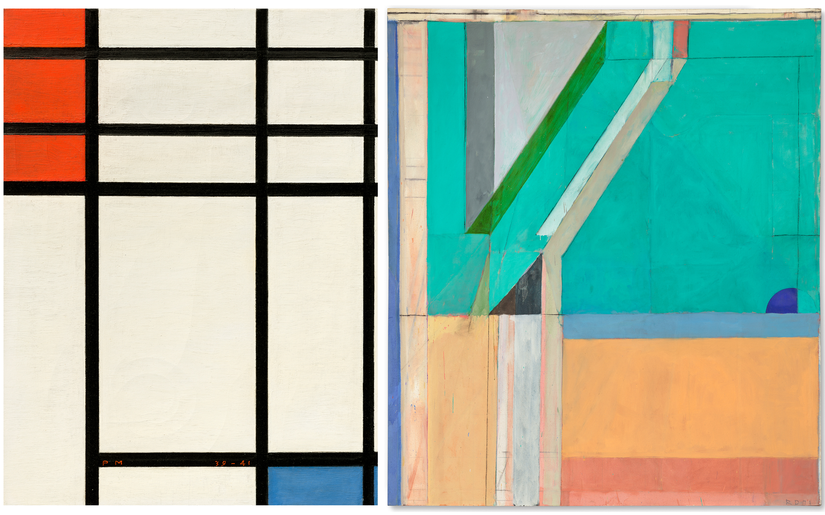 mondrian and diebenkorn paintings side by side