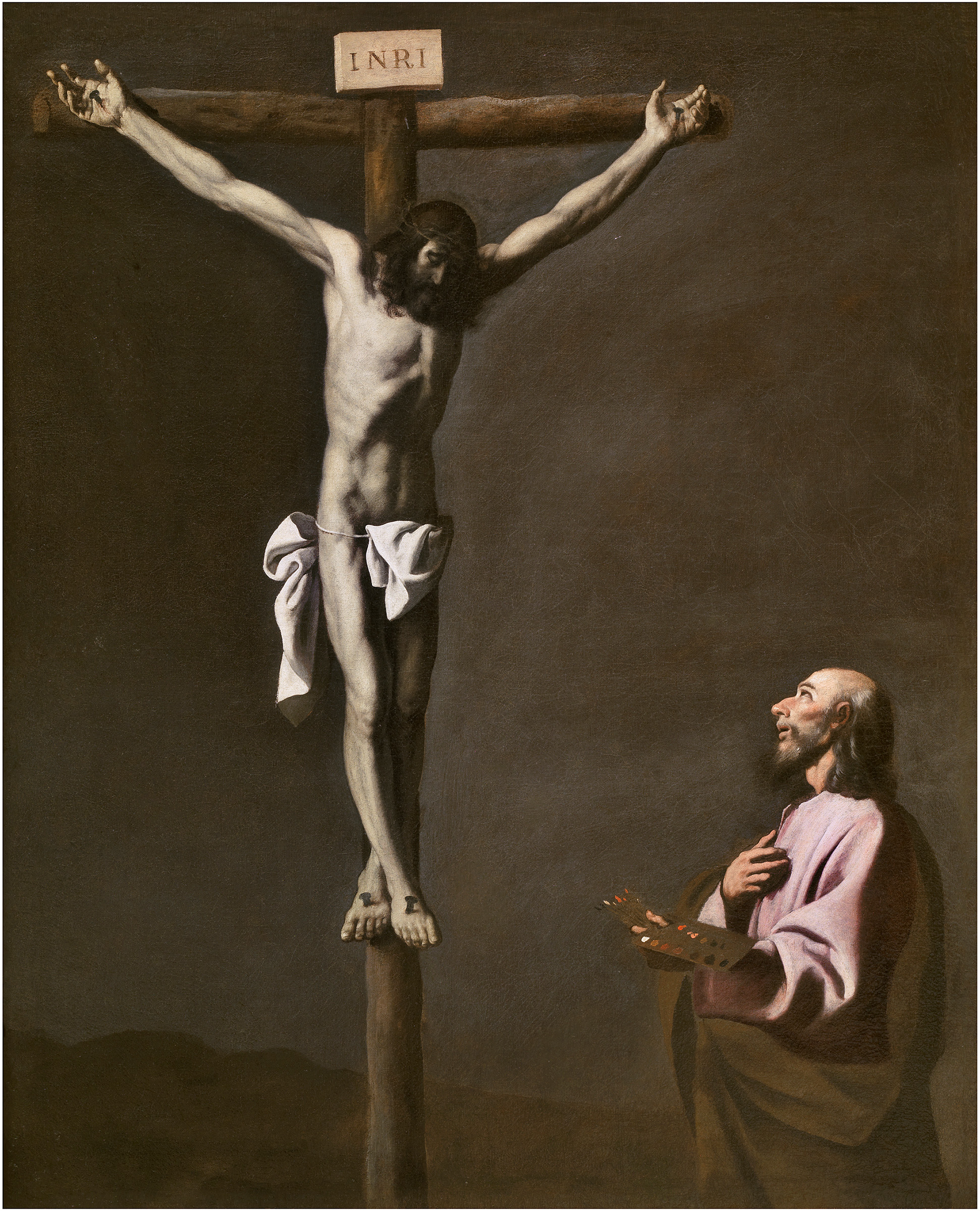 Francisco de Zurbaran, The Crucified Christ with a Painter, circa 1650, on show in Zurbaran at the National Gallery, London