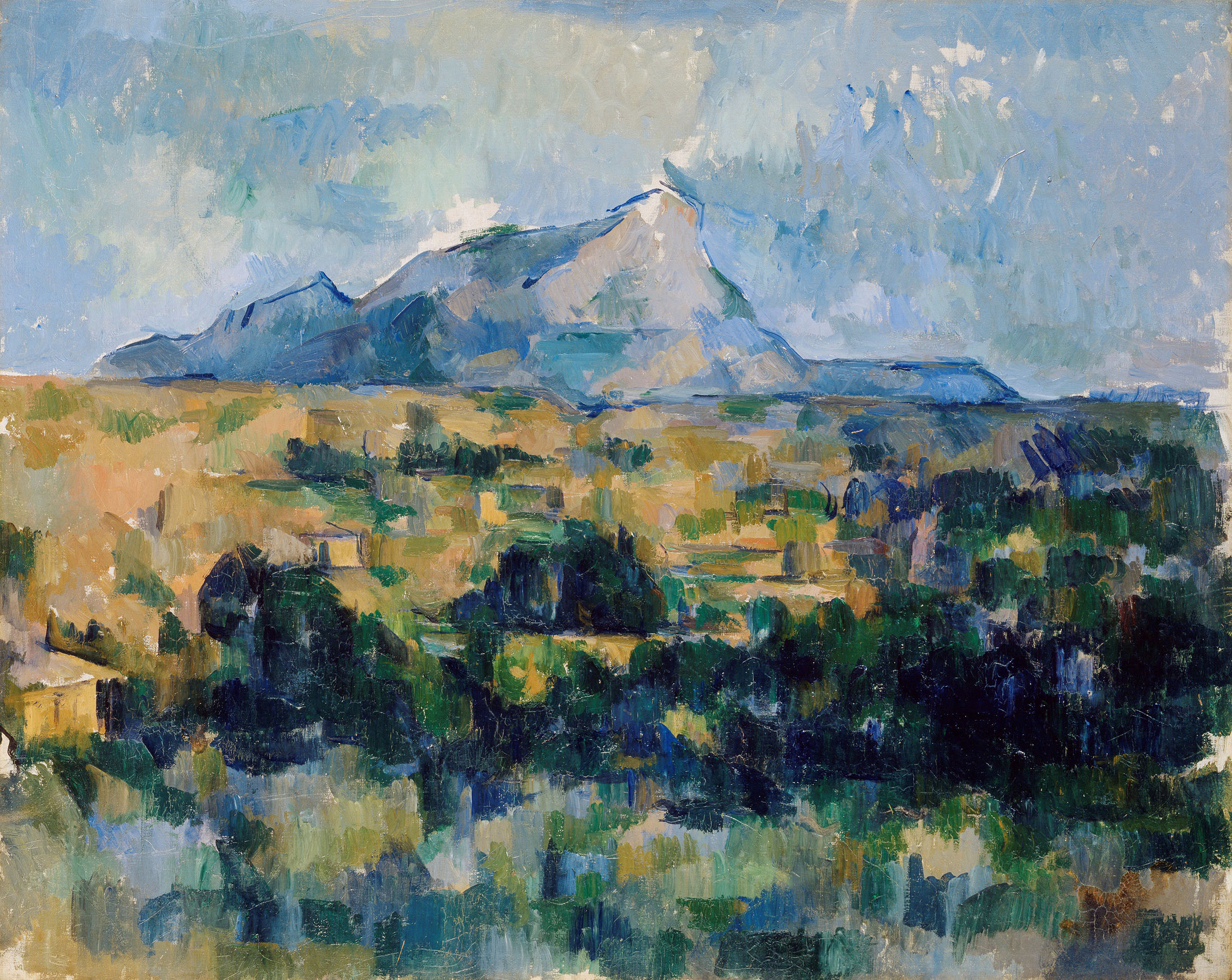 Paul Cezanne, La Montagne Sainte-Victoire Vue des Lauves, 1902-6, on show in Cezanne at the Fondation Beyeler, Riehen, Switzerland