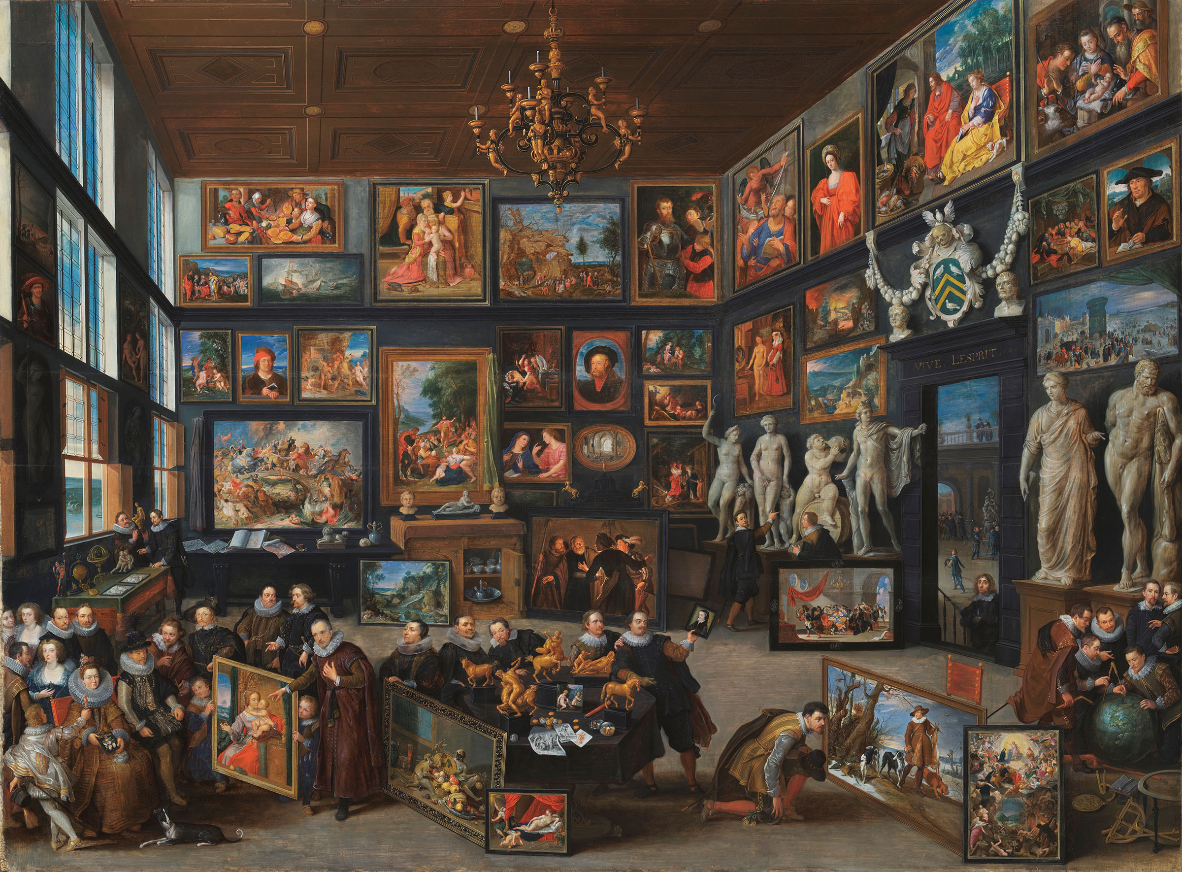Willem van Haecht, The Gallery of Cornelis van der Geest, 1628. In the foreground, left, the collector Cornelis van der Geest shows Quentin Metsys’s The Madonna of the Cherries to Archduke Albert VII of Austria and Archduchess Isabella Clara Eugenia. The rediscovered work was sold for £10,660,000 on 2 July 2024 at Christie's in London