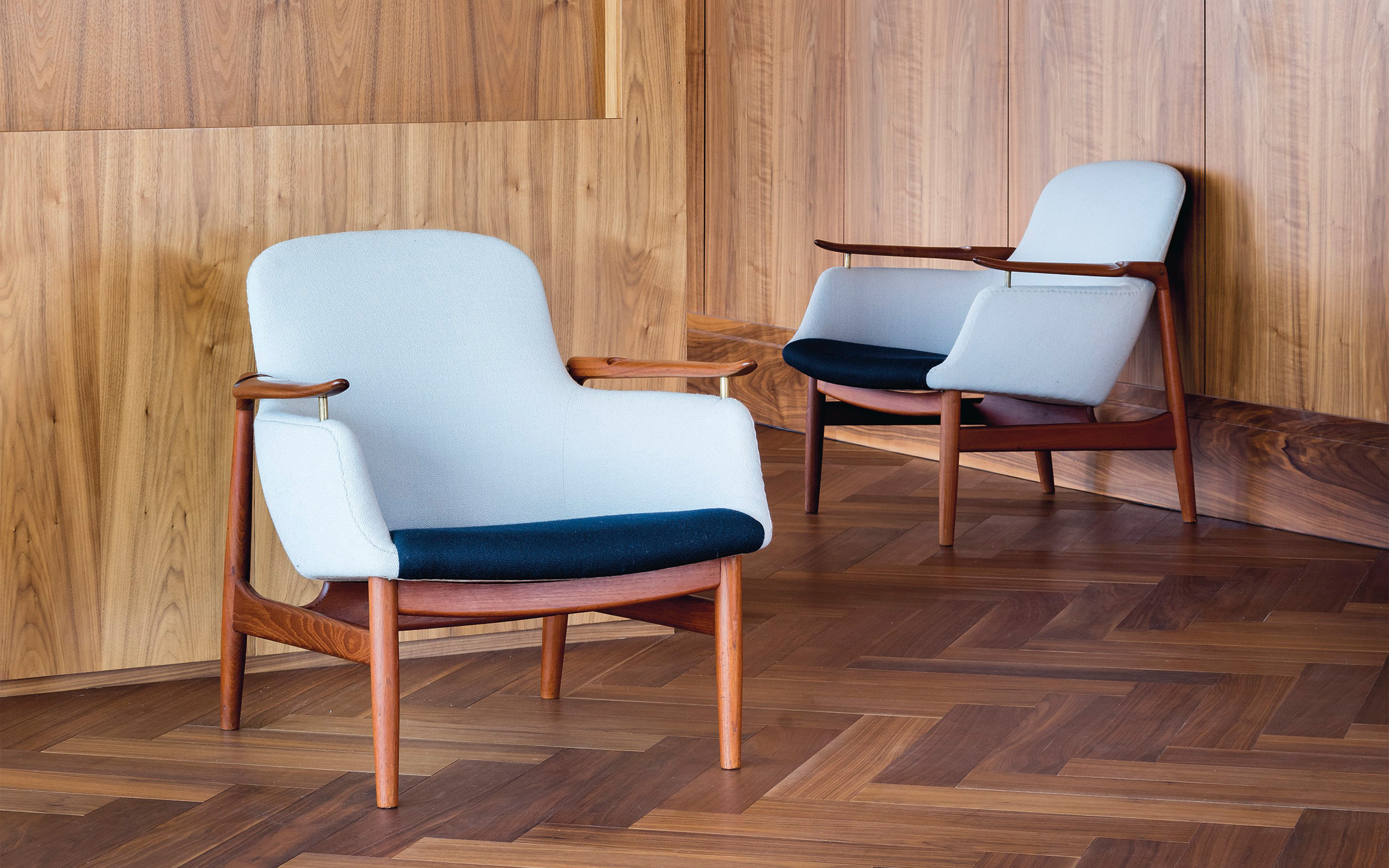 Finn Juhl, a pair of armchairs, model no. FJ53, designed 1953, sold for £37,500 on 16 October 2019 at Christie's in London