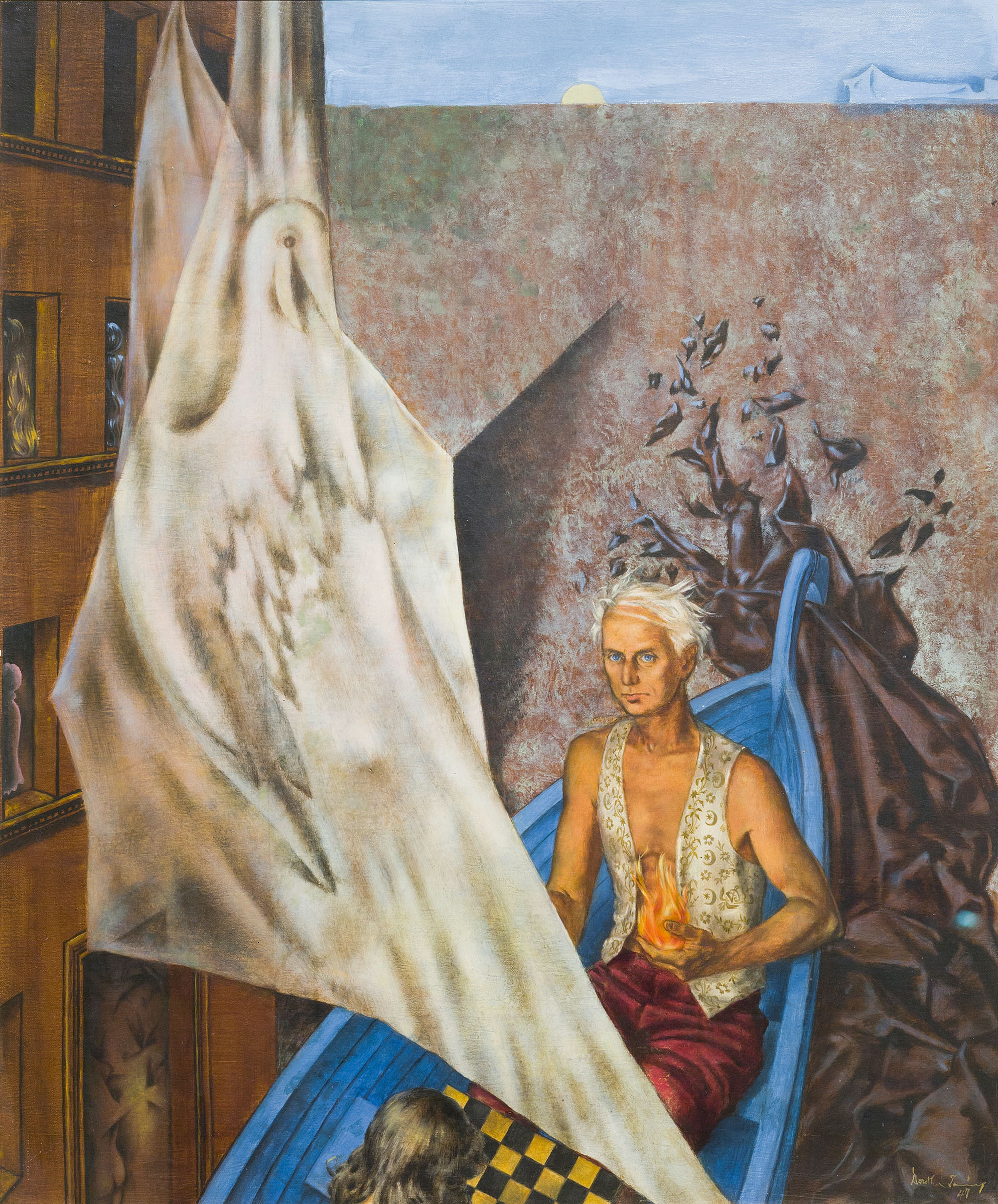 Dorothea Tanning, Max in a Blue Boat, 1947. Max Ernst Museum