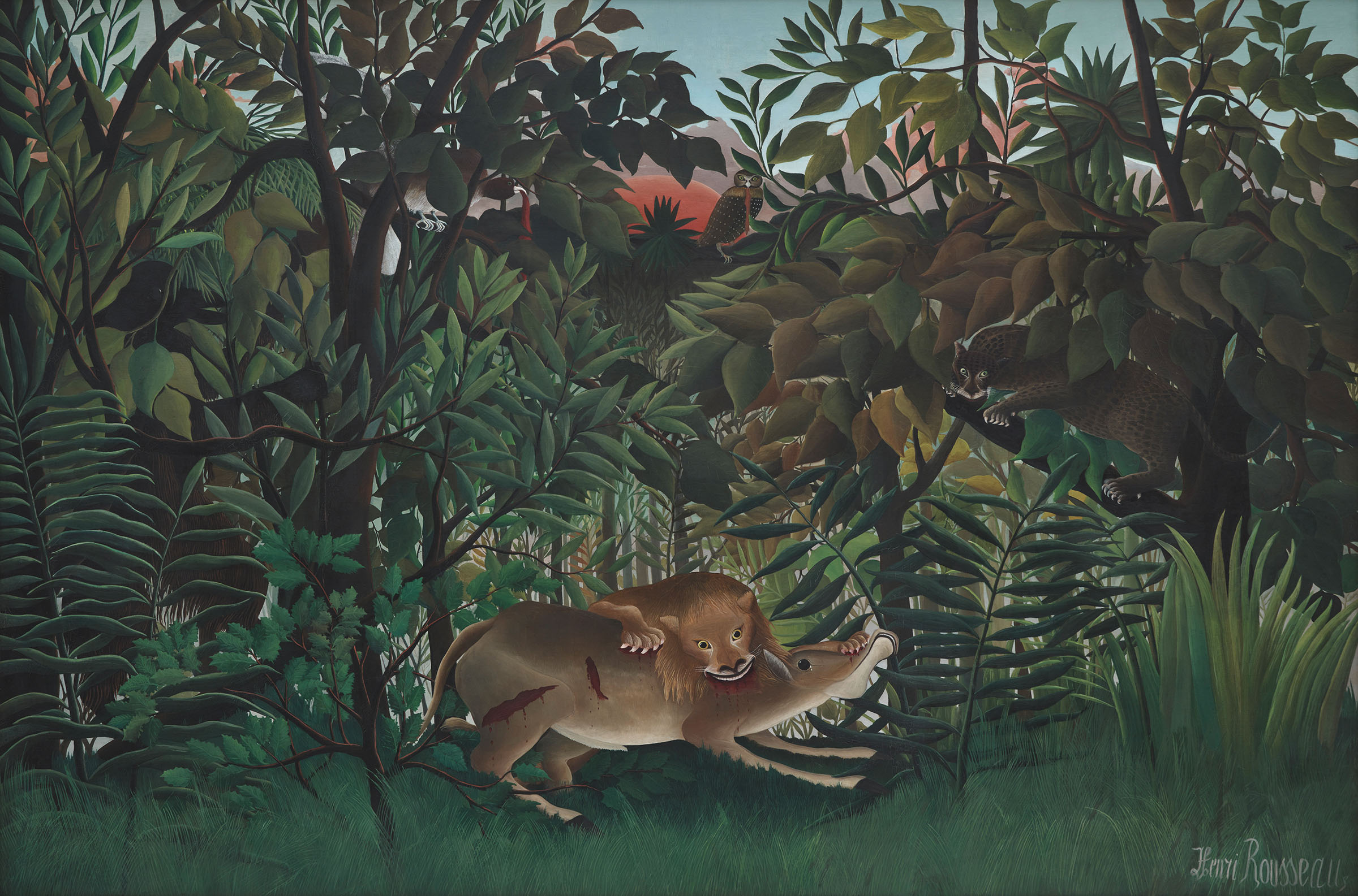 Henri Rousseau, Le Lion, ayant faim, se jette sur l'antilope, 1898-1905, at the Musee de l'Orangerie