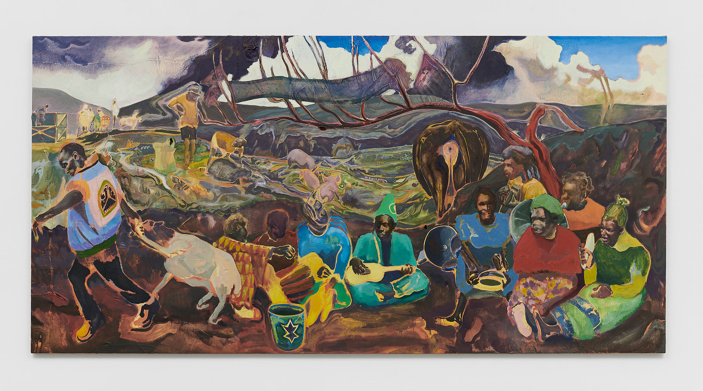 Michael Armitage, Dandora (Xala, Musicians), 2022, on show at Palazzo Grassi from 29 March 2026