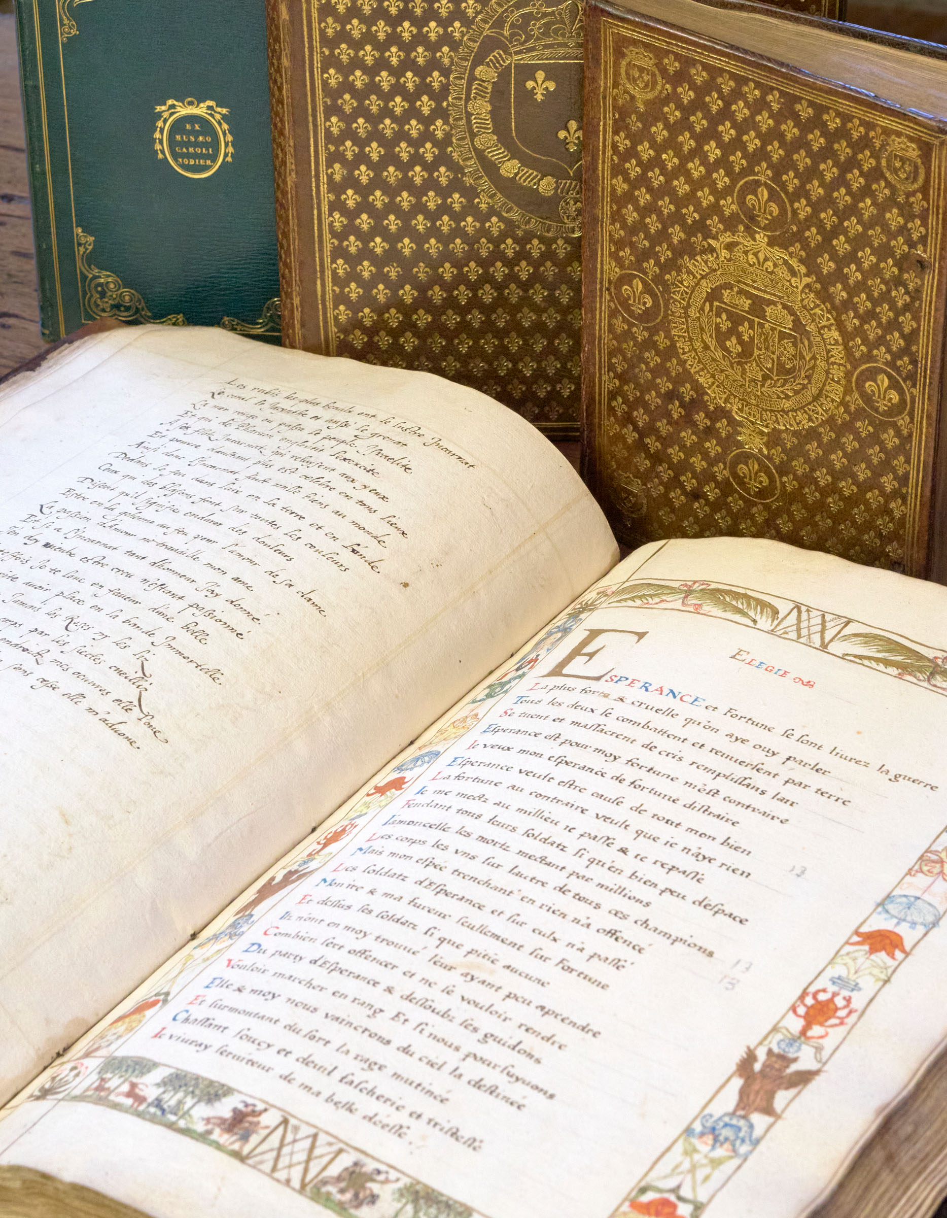 Marguerite de Bretagne, dame de Goulaine, Poetic manuscript, partly handwritten by the author; and, in another hand, a genealogical history of the house of Goulaine. Mid-16th to mid-17th century. This intriguing manuscript, part poetry collection and part family history, has a contemporary emblematic binding. Offered in La bibliotheque poetique de Jean Paul Barbier-Mueller, 4e partie on 24 March 2026 at Christie's in Paris