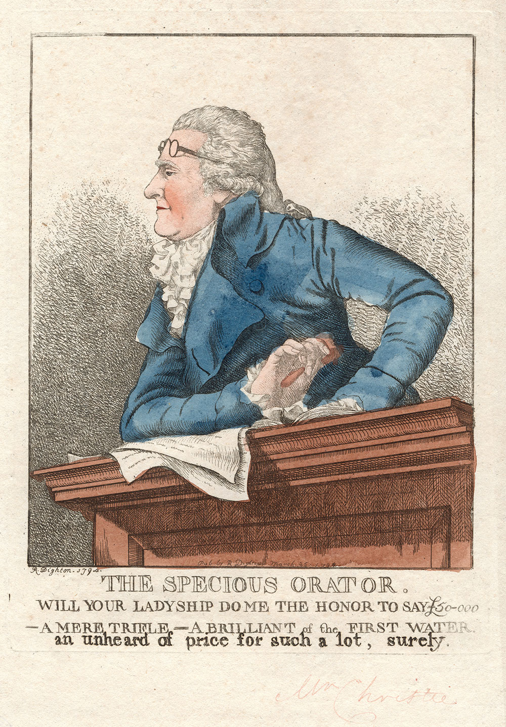 James Christie ‘The specious orator’, Robert Dighton, 1794