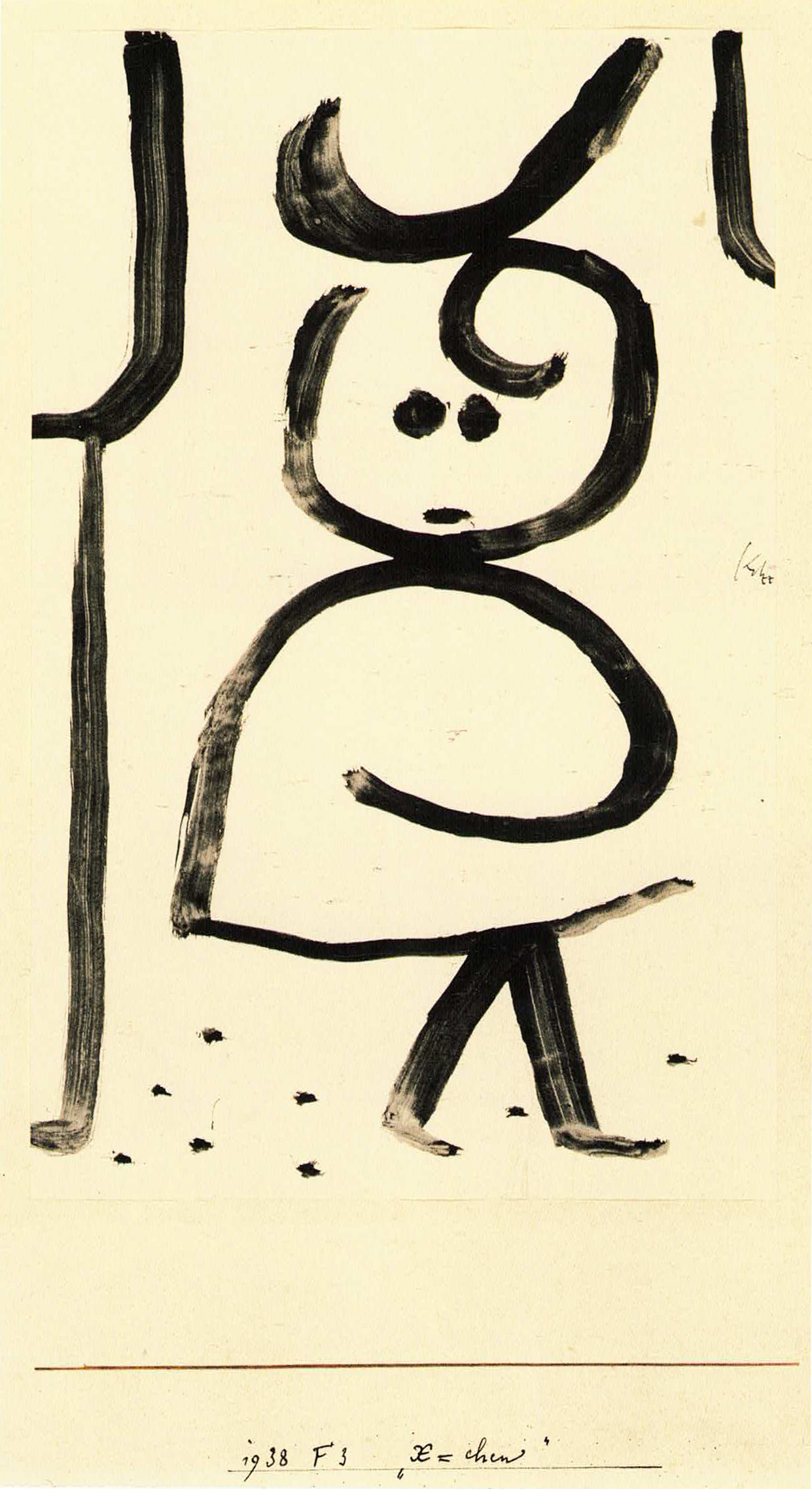 An enigmatic work purchased by Angela from the artist's estate early in her career: Paul Klee, X-chen, 1938