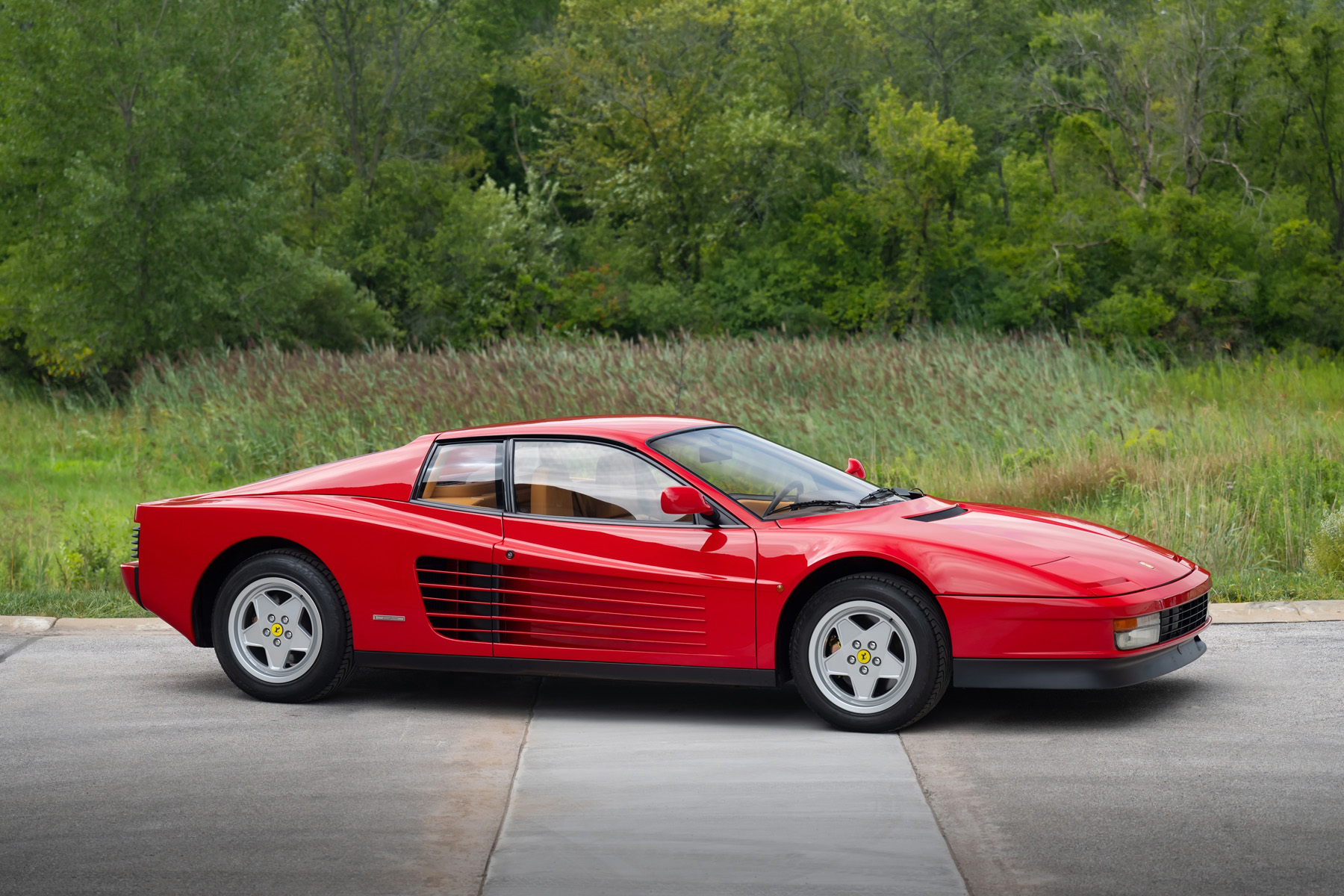 1989 Ferrari Testarossa, coachwork by Pininfarina. Sold for $348,750 in March 2024 by Gooding Christie's at Amelia Island, Florida