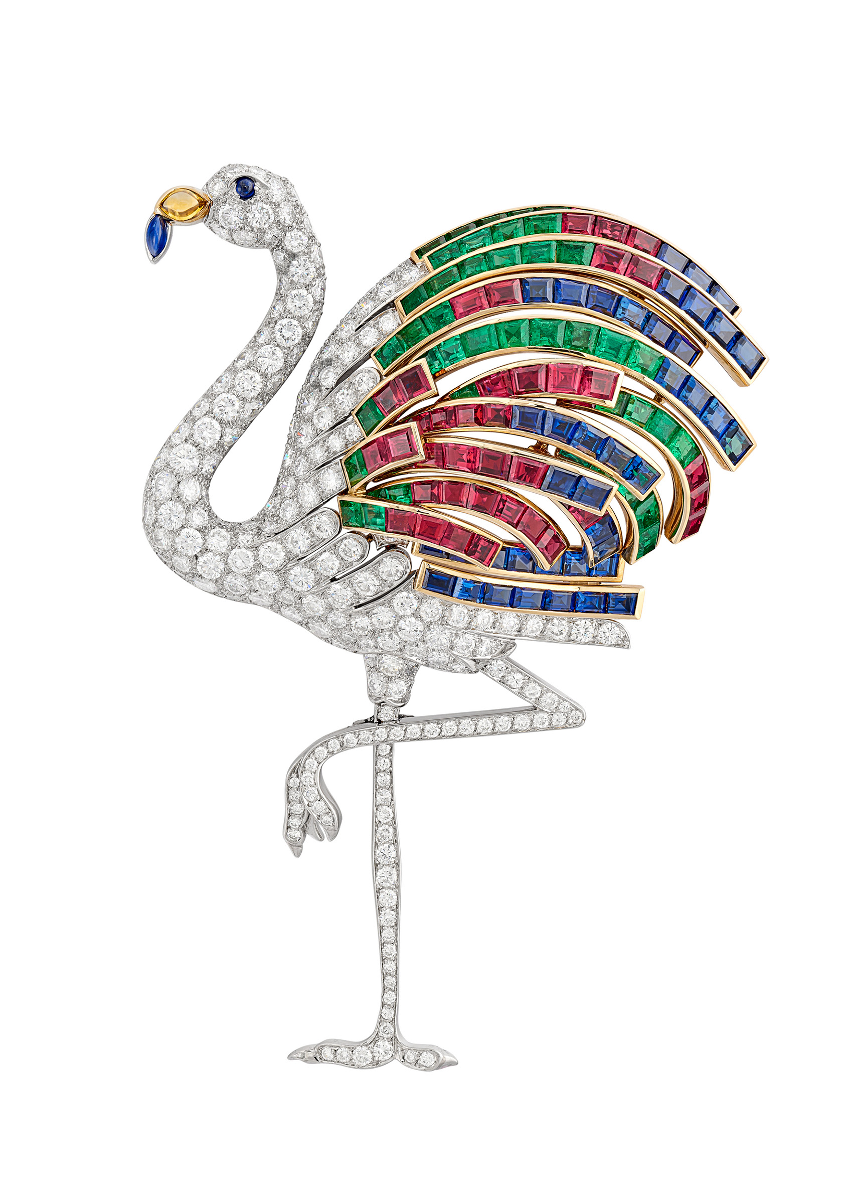 A Cartier multi-gem flamingo brooch, offered in Magnificent Jewels on 13 May 2026 at Christie's in Geneva