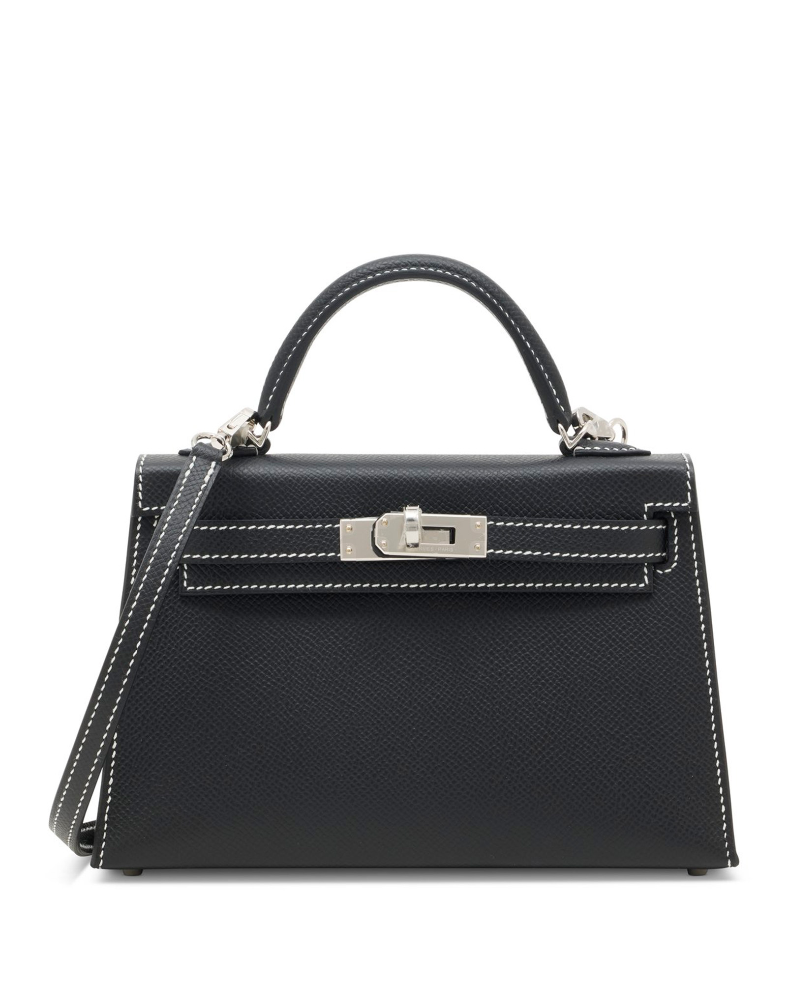 A special order black and Nata Epsom leather Mini Kelly 20 II with palladium hardware, Hermes, 2025, offered by Christie's Private Sales