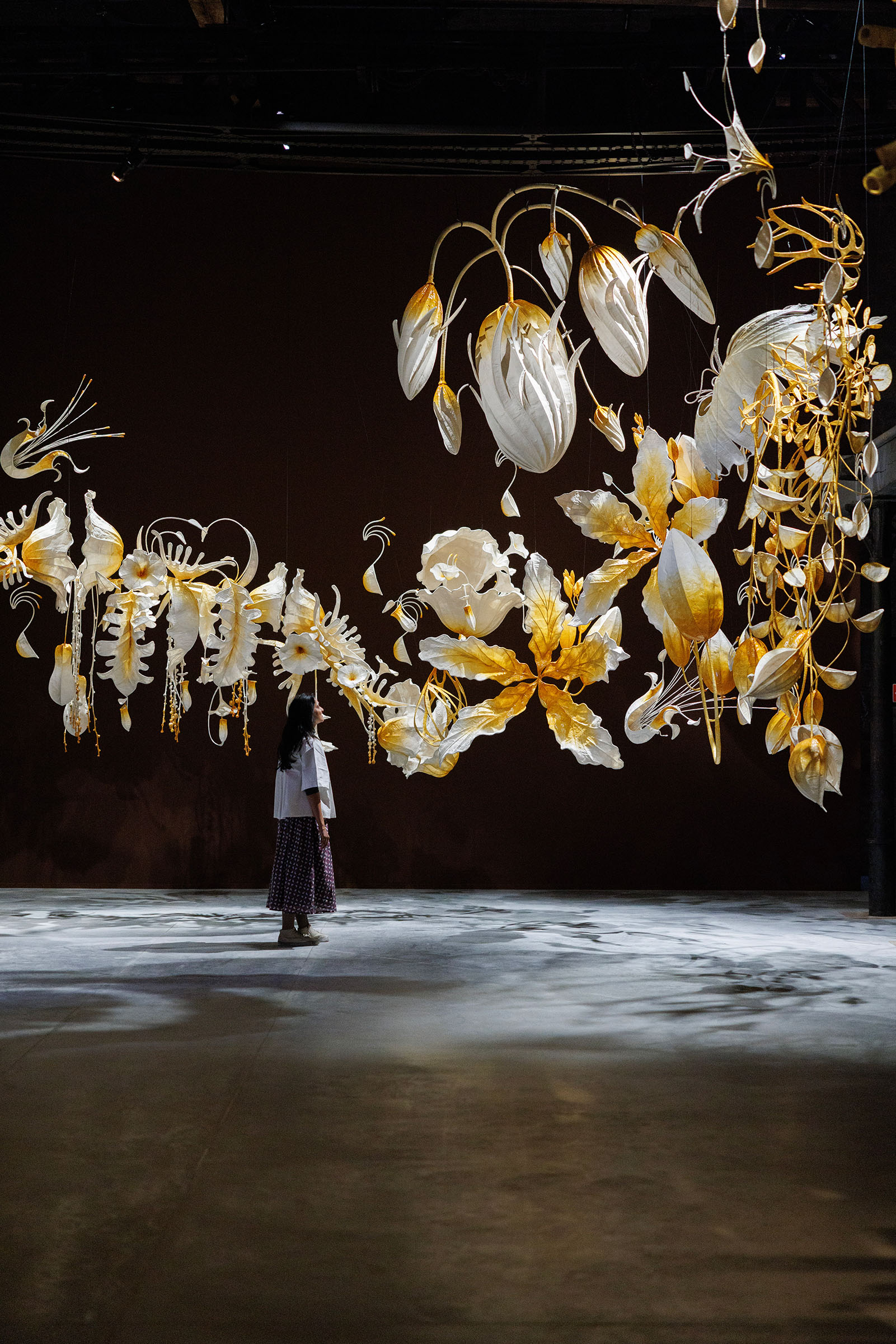 Bengaluru-based artist Ranjani Shettar's work for the pavilion is a suspended installation of floral and plant-like forms, which, says Jaffer, 'reflects on the rhythms of the natural world'
