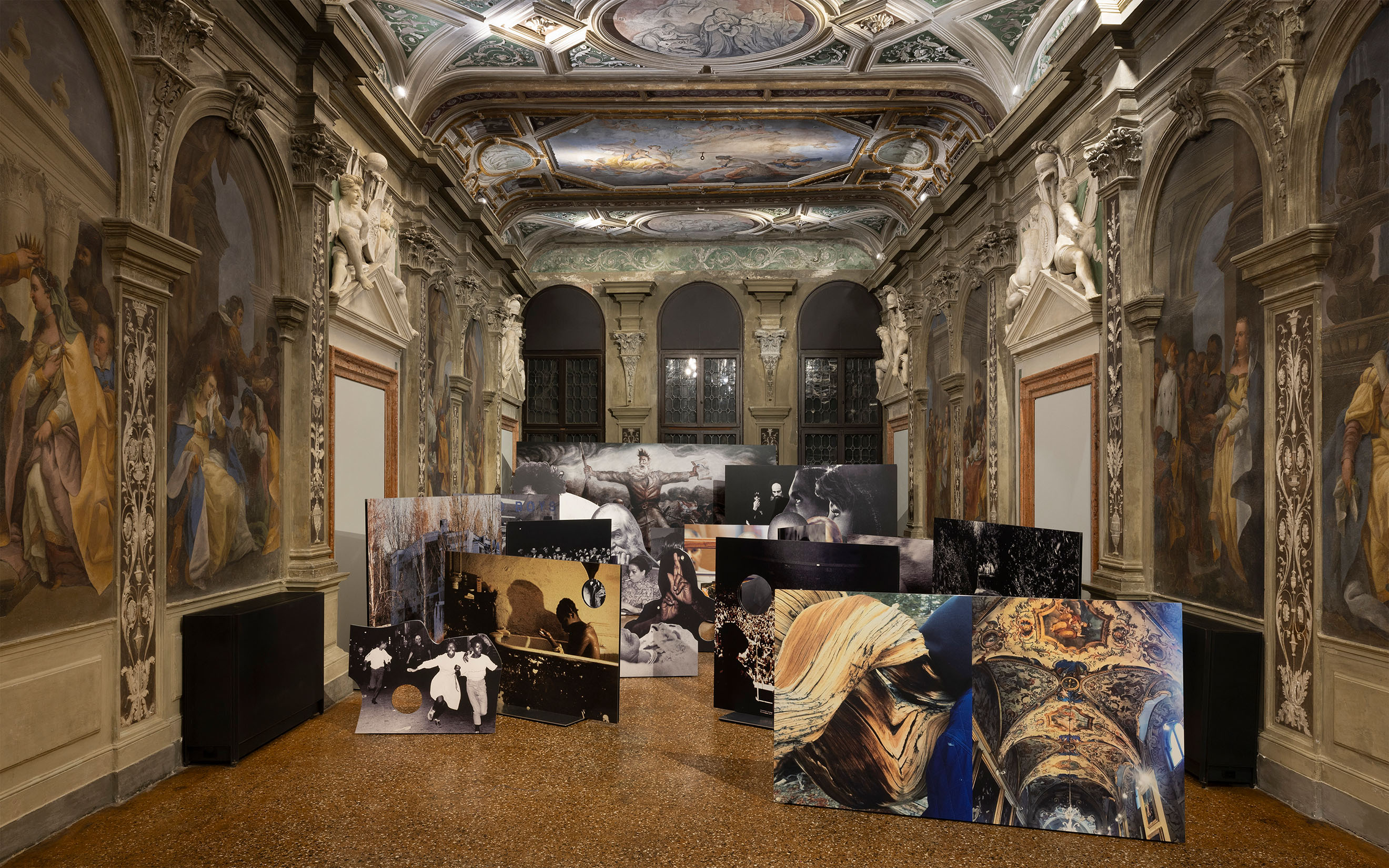 Installation view of Helter Skelter: Arthur Jafa and Richard Prince at the Fondazione Prada, Venice, until 23 November 2026. Pictured is Arthur Jafa, Viriconium, 2026