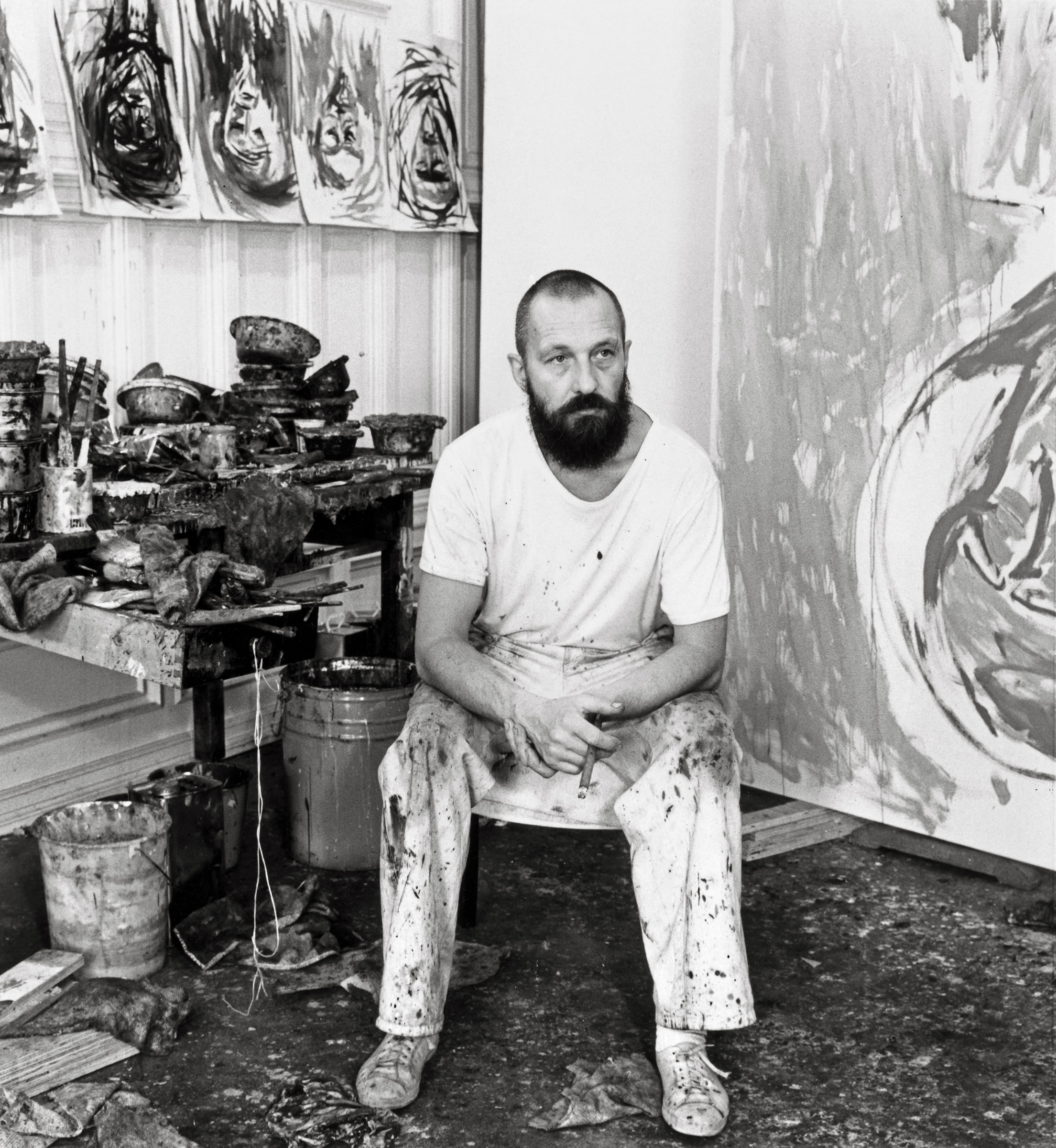 Portrait of Baselitz in 1983 at his studio in Schloss Derneburg, his home for more than 30 years