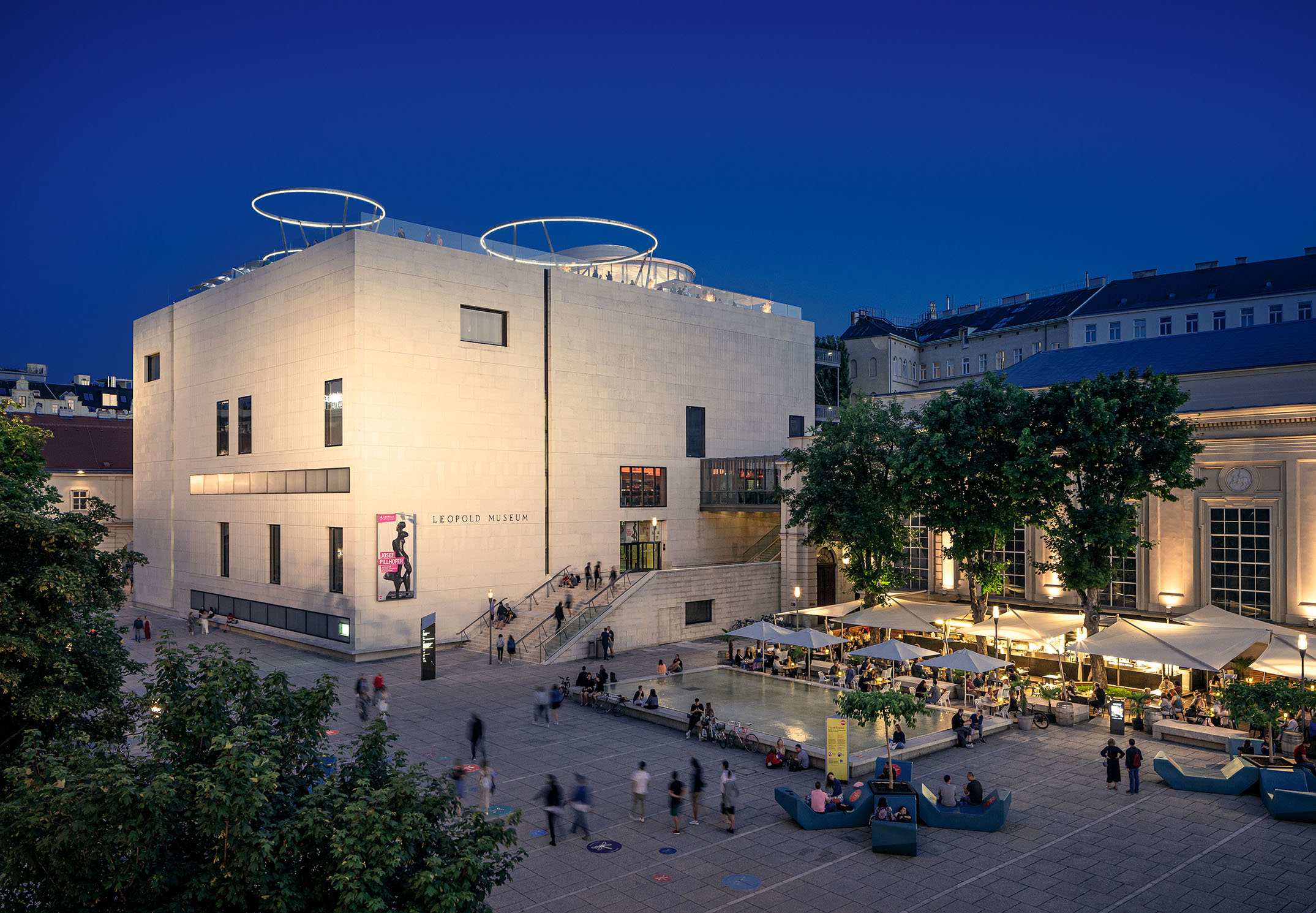 'We like to think of ourselves as a third place - that is, somewhere after one's home, and after one's work or school, which people consider their own.' The Leopold Museum and the central courtyard of the MuseumsQuartier