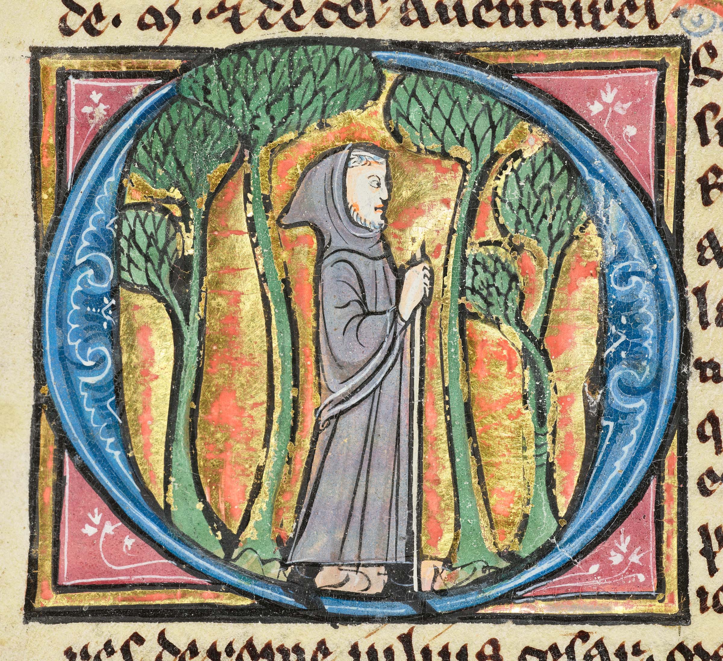 Merlin is presented as a complex character in the Clermont-Tonnerre Grail - a wise and far-sighted adviser, but also a shape-shifter and unpredictable 'man of the woods'. Here he is pictured in the forests of Northumberland, England