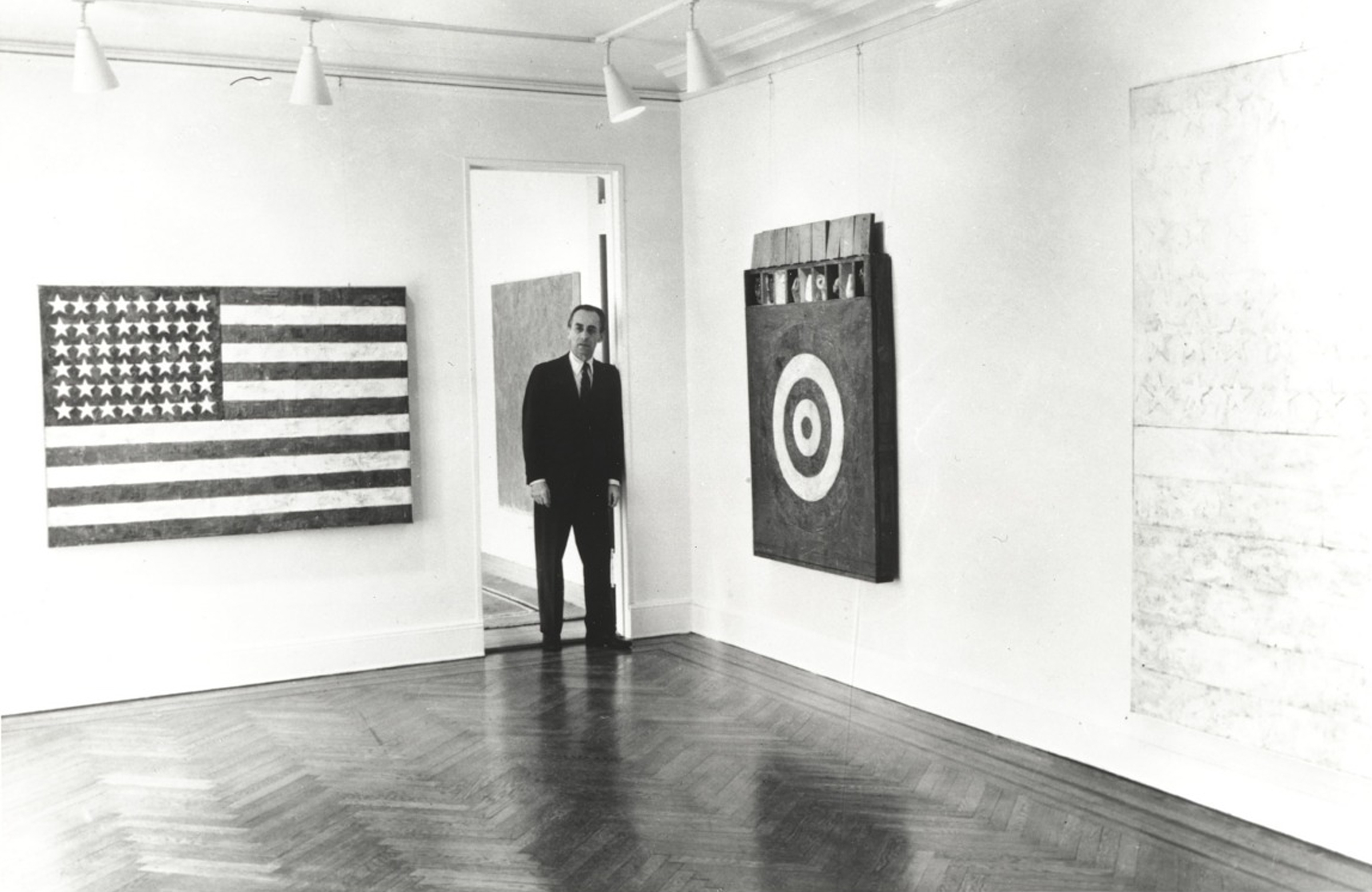 Leo Castelli at Johns’ first solo exhibition