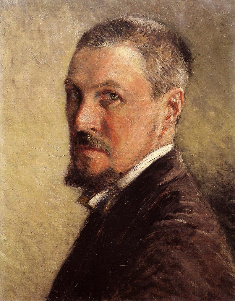 A classic portrait painting of a man in a brown suit with a blurred face.