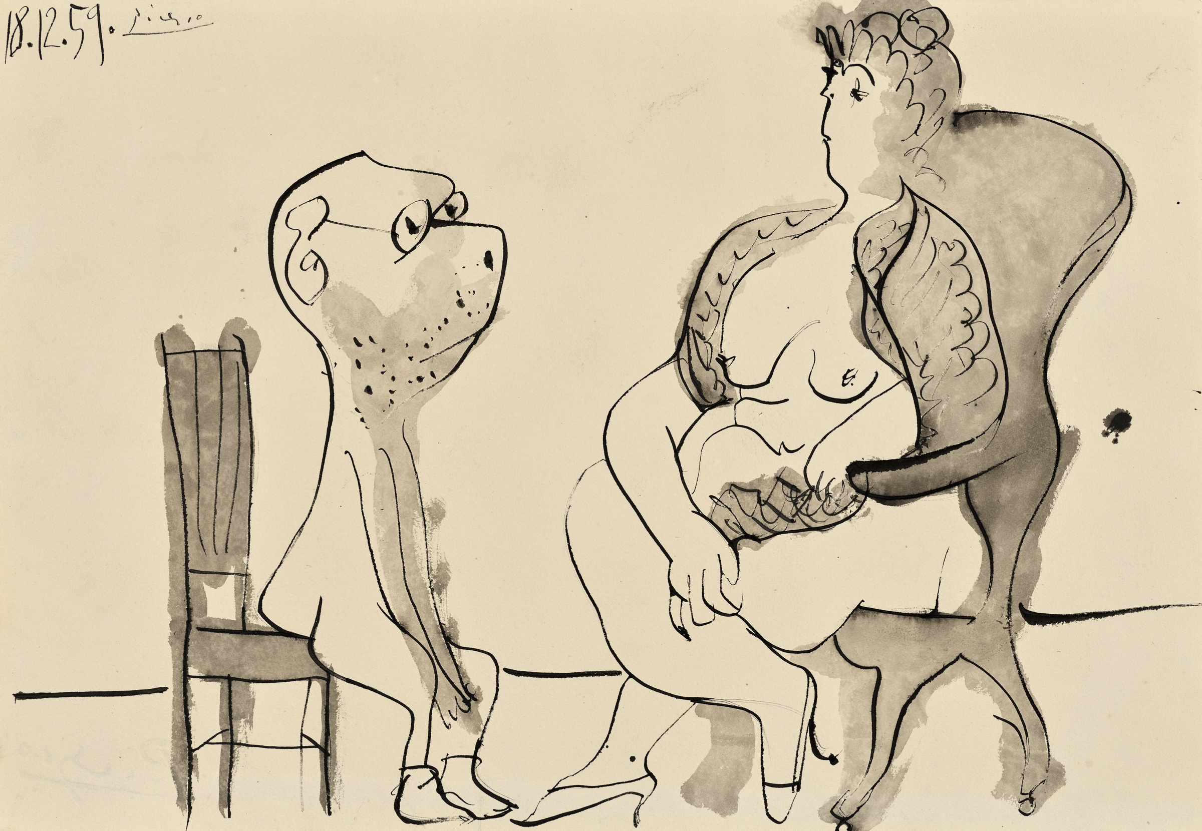 Pablo Picasso (1881–1973), La Visite, 1959