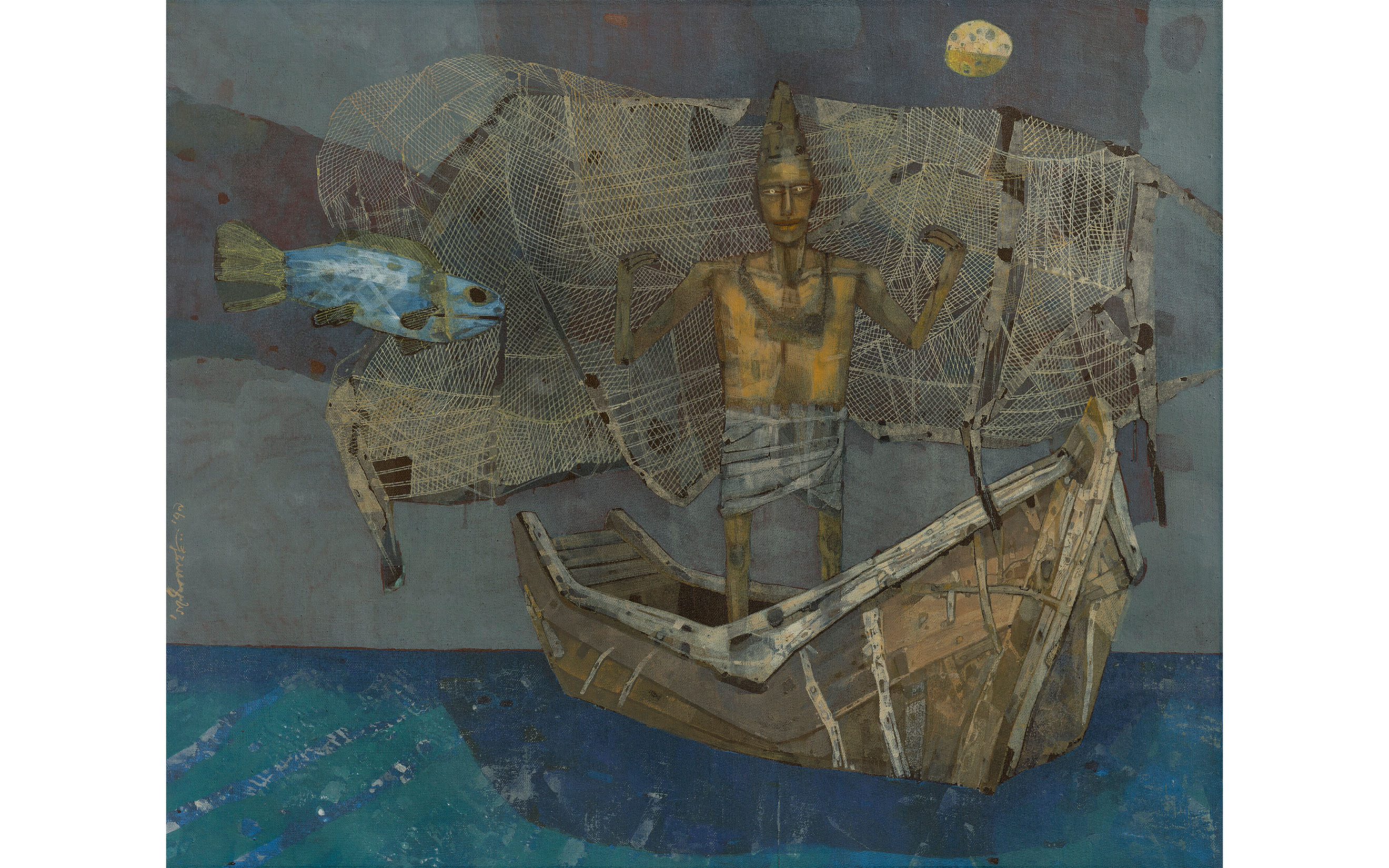 Ganesh Pyne, The Fisherman, 1979, offered in Sublime Shadows: South Asian Art from a Distinguished Collection on 11 June 2026 at Christie's in London