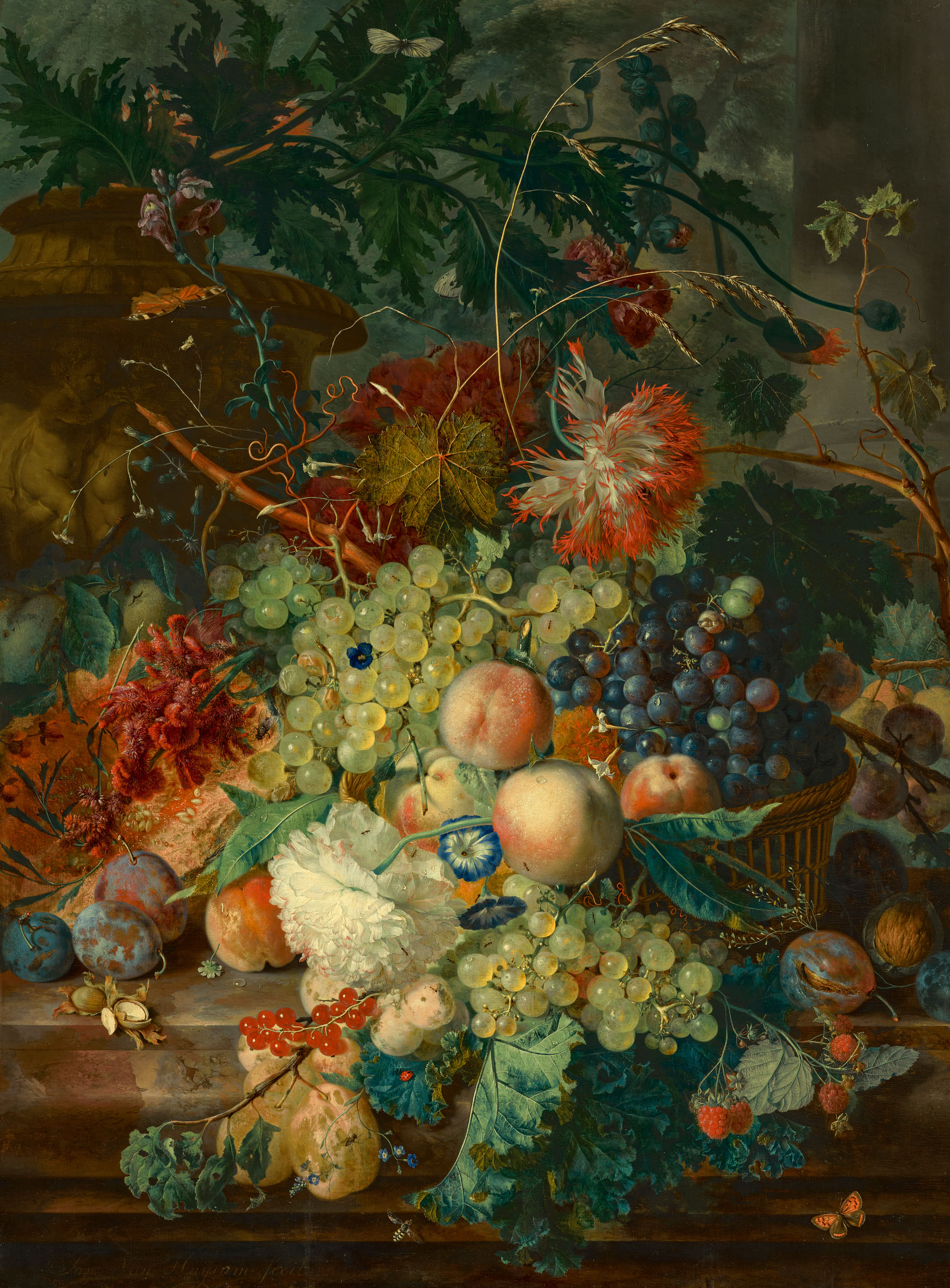 Jan van Huysum, Fruit and flowers in a wicker basket, offered in the Old Masters Evening Sale on 30 June 2026 at Christie's in London