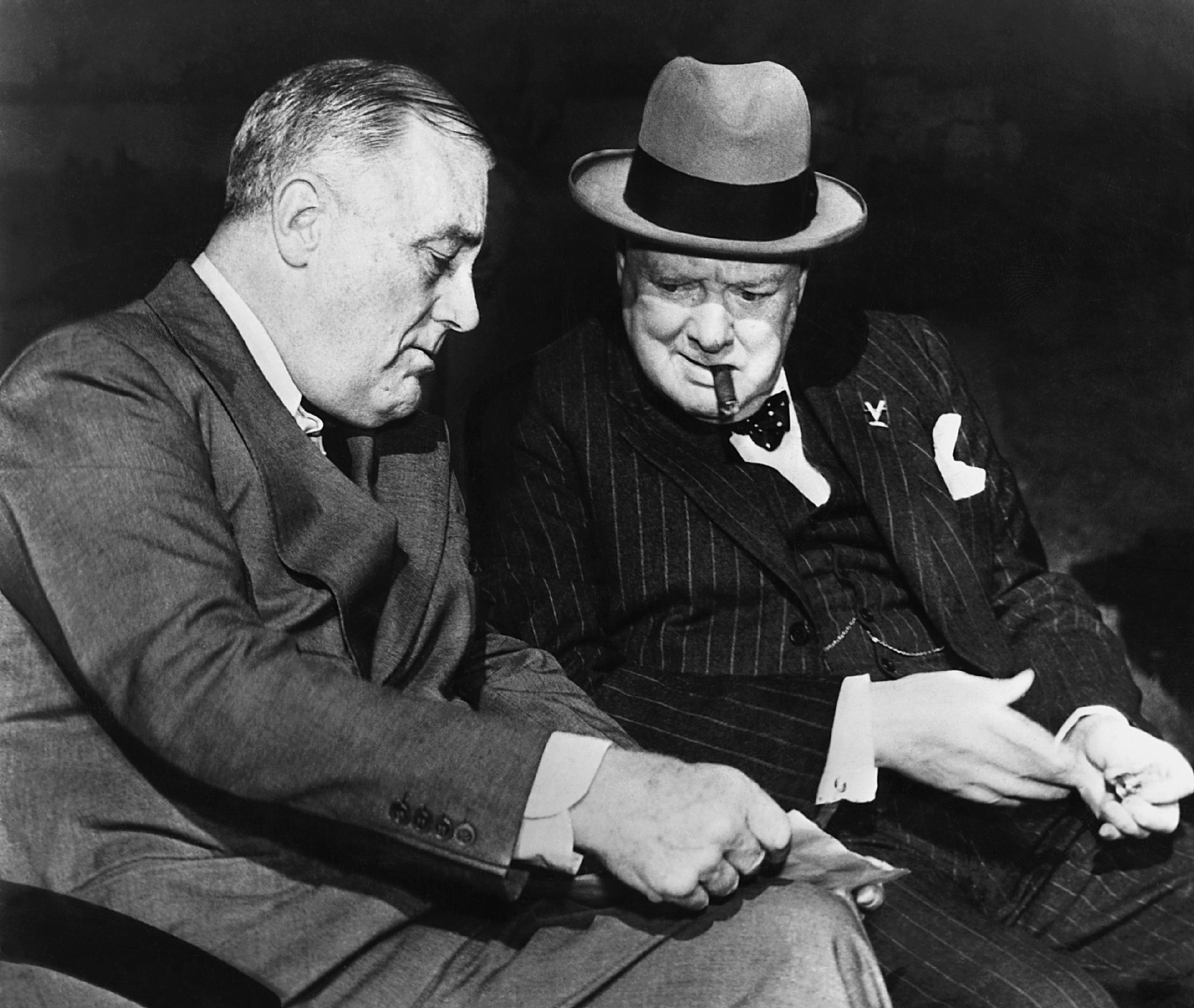 Churchill and Roosevelt at the Casablanca Conference of January 1943, where it was agreed that only an unconditional surrender by the Axis powers could end the war