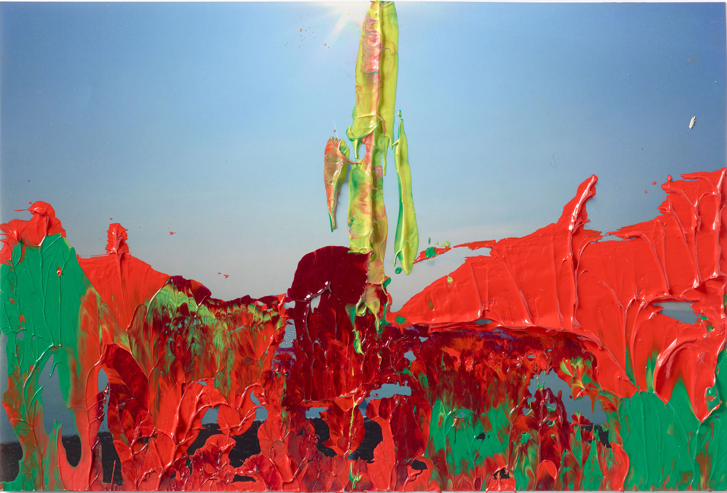 Gerhard Richter, 22.6.16 (1), 2016. Oil painting on colour photograph. From the Overpainted Photographs exhibition at LUMA Arles