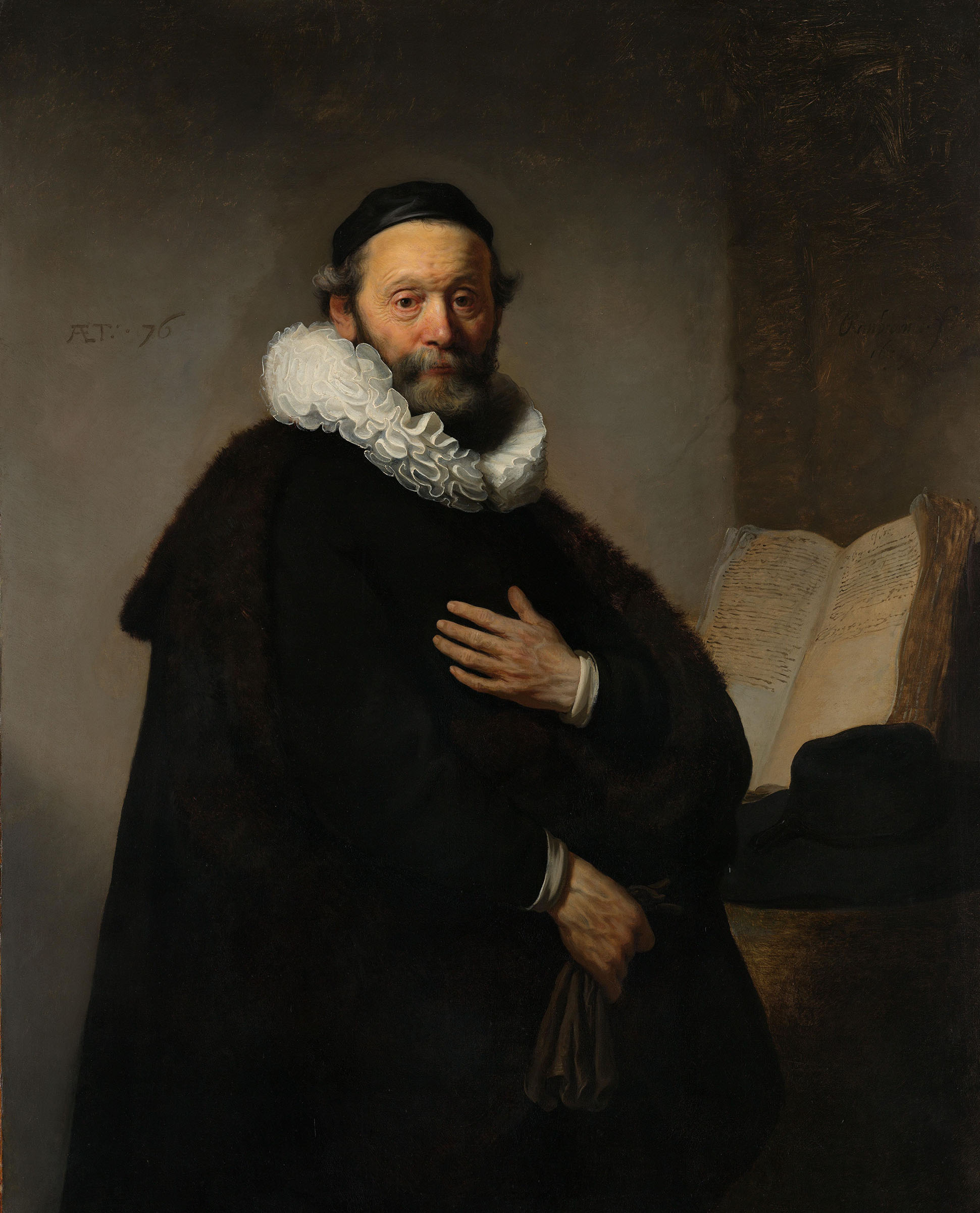 Rembrandt Harmensz. van Rijn, Johannes Wtenbogaert, 1633. At the Frans Hals Museum, Haarlem, Netherlands