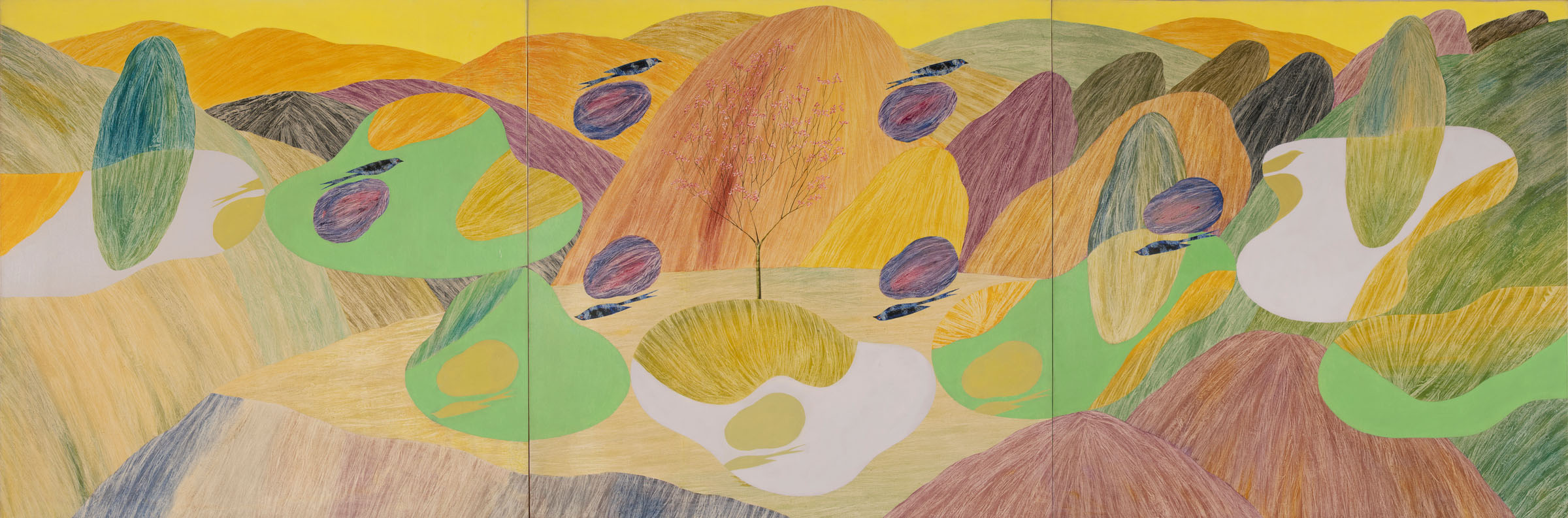 Jagdish Swaminathan, Homage to Solzhenitsyn (Triptych), 1973, from the Kiran Nadar Museum of Art, New Delhi