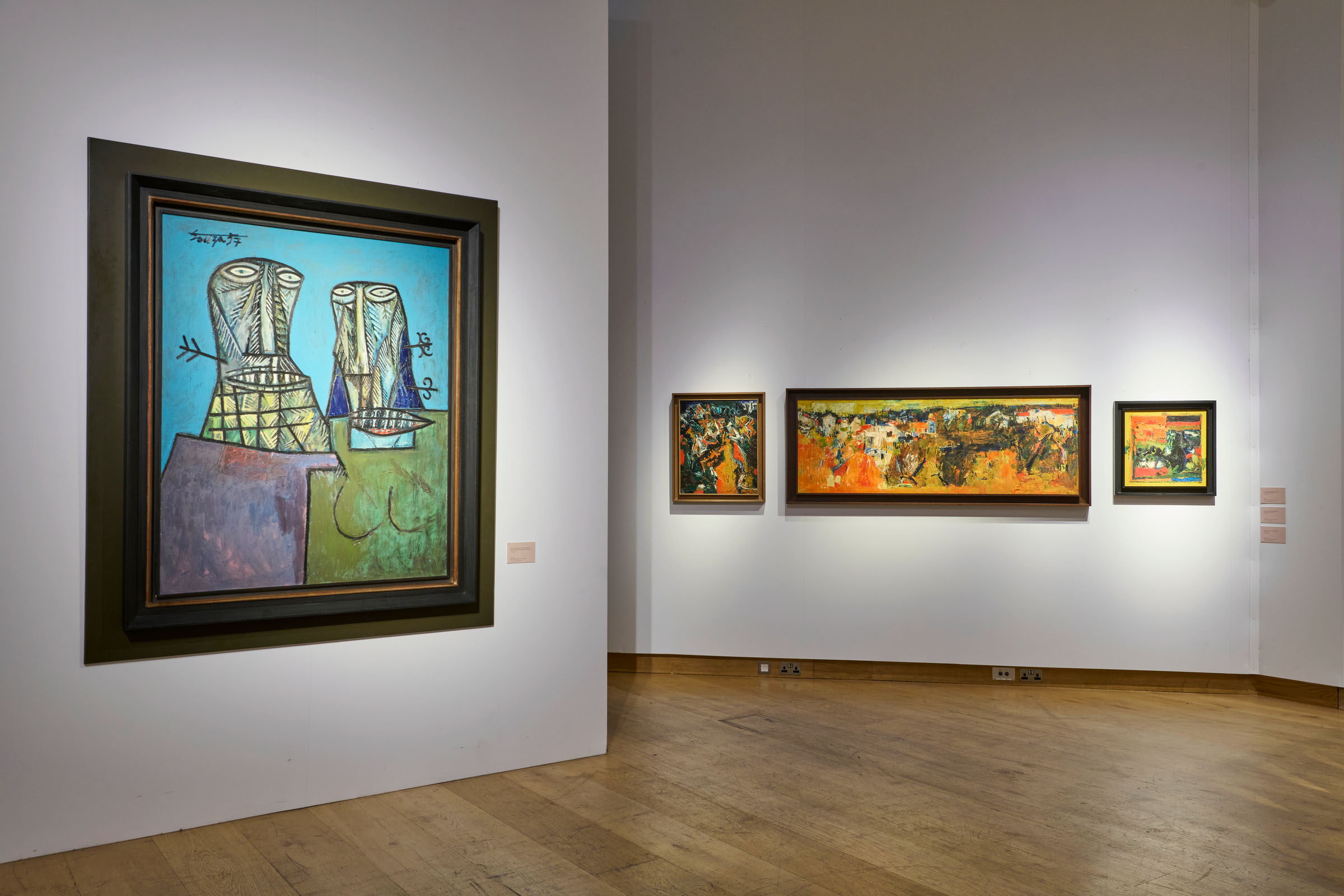 Installation view of The Meeting Ground: Scenes from the KNMA Collection at Christie's in London