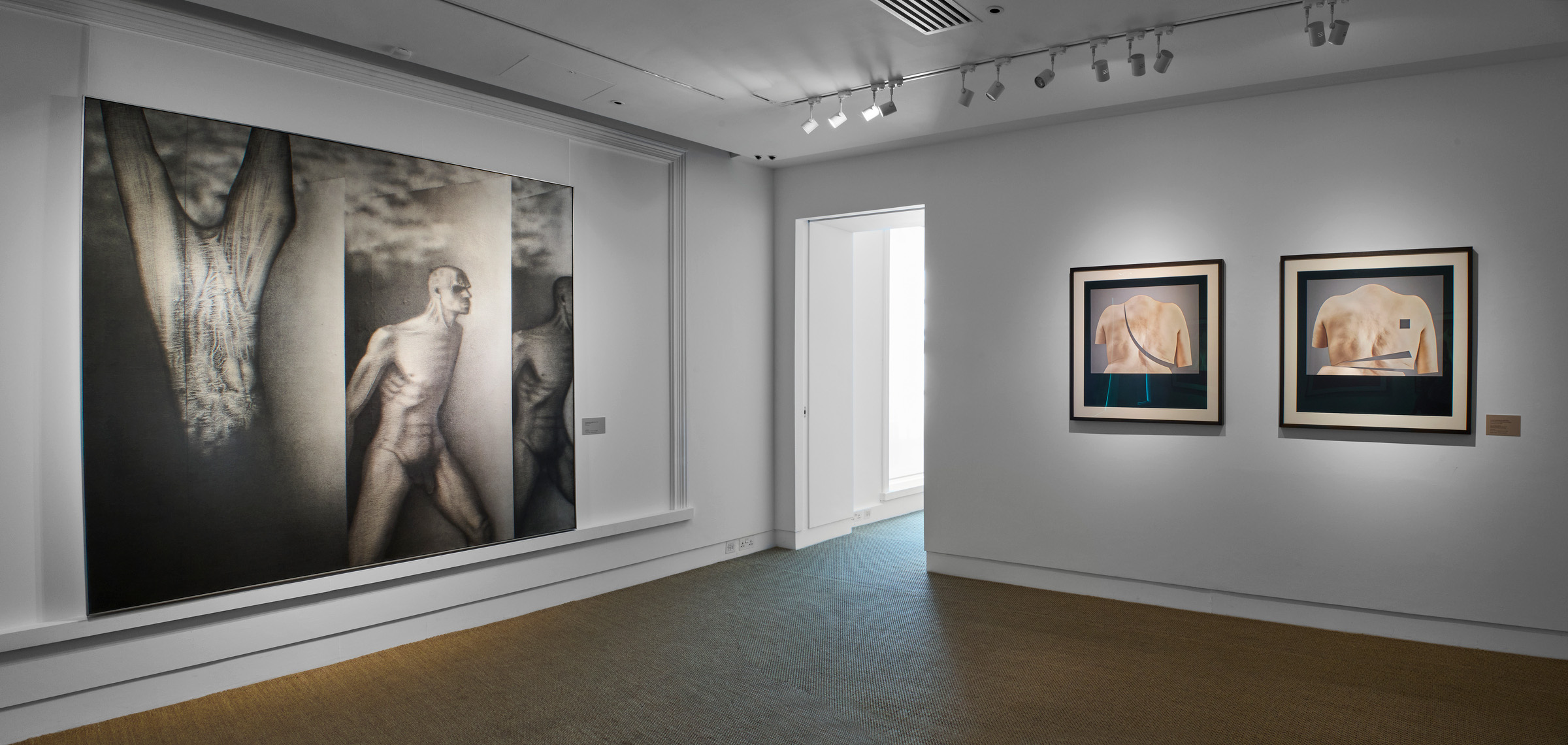 Installation view of The Meeting Ground: Scenes from the KNMA Collection at Christie's in London