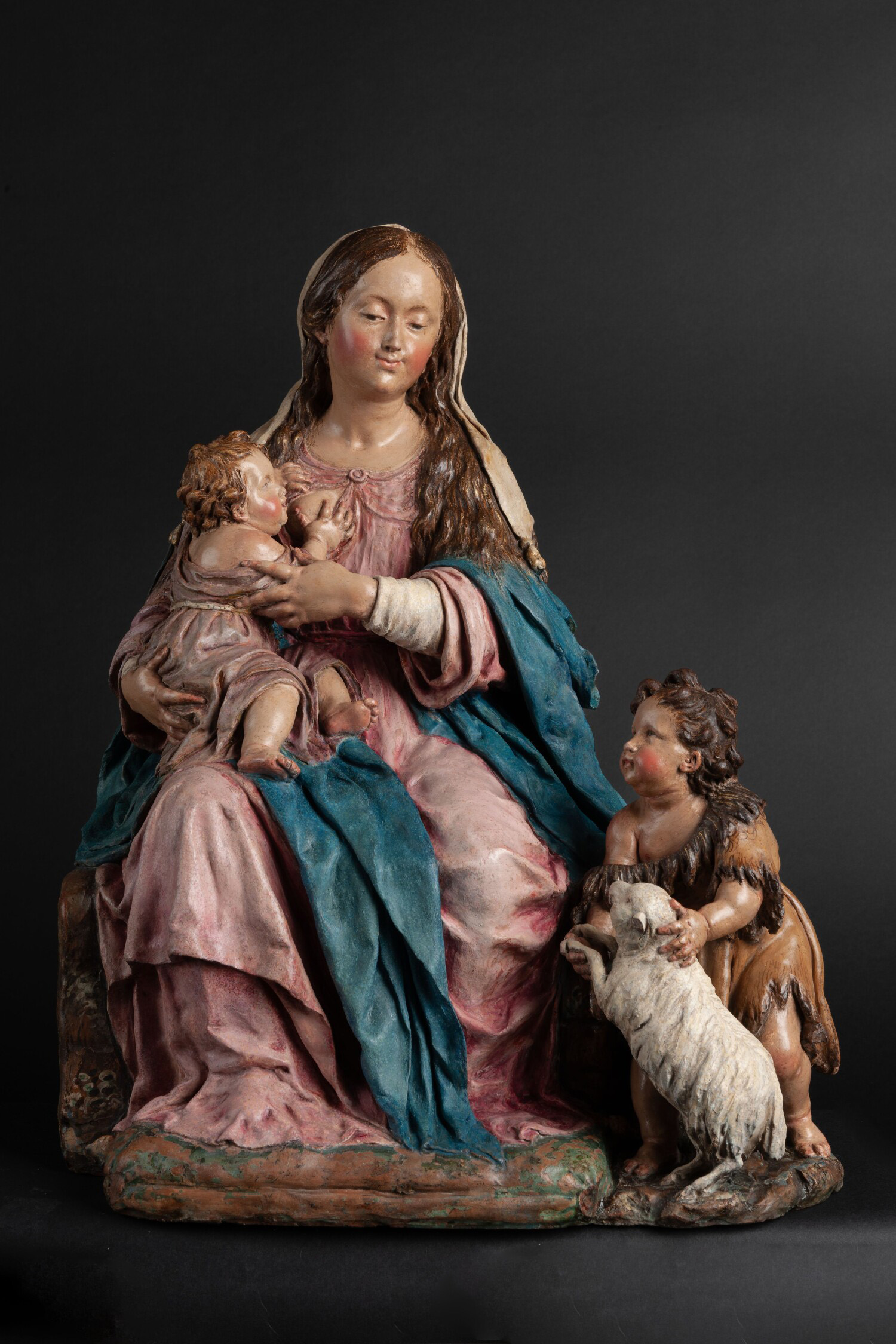 Luisa Roldan, Virgin and Child with Saint John the Baptist, in Sculpting Colour: Masterpieces from the Museo Nacional de Escultura, Valladolid at the Louvre