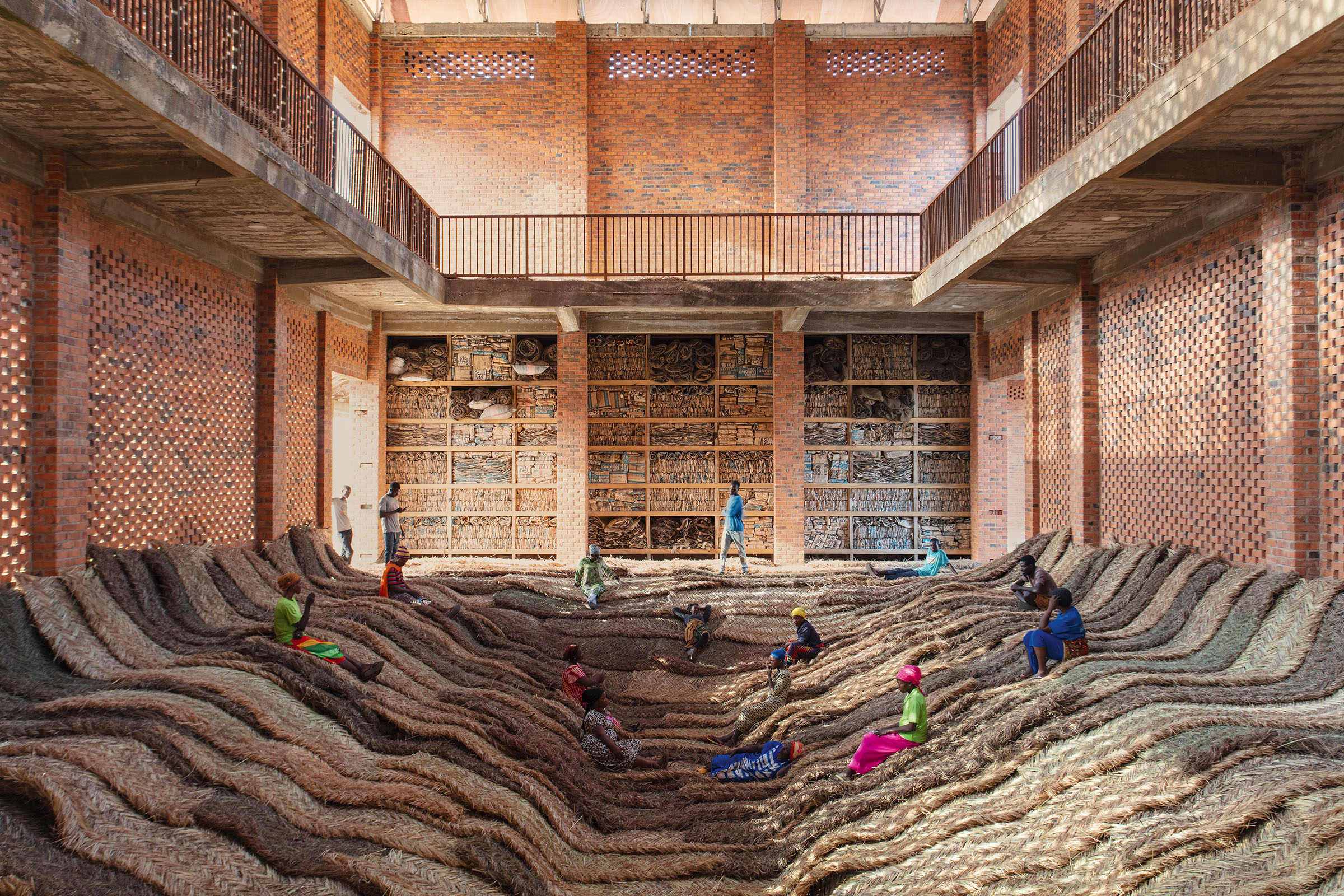 Ibrahim Mahama, Parliament of Ghosts, 2023, in Ibrahim Mahama: The Harvest Season at Fondation Cartier pour l'art contemporain