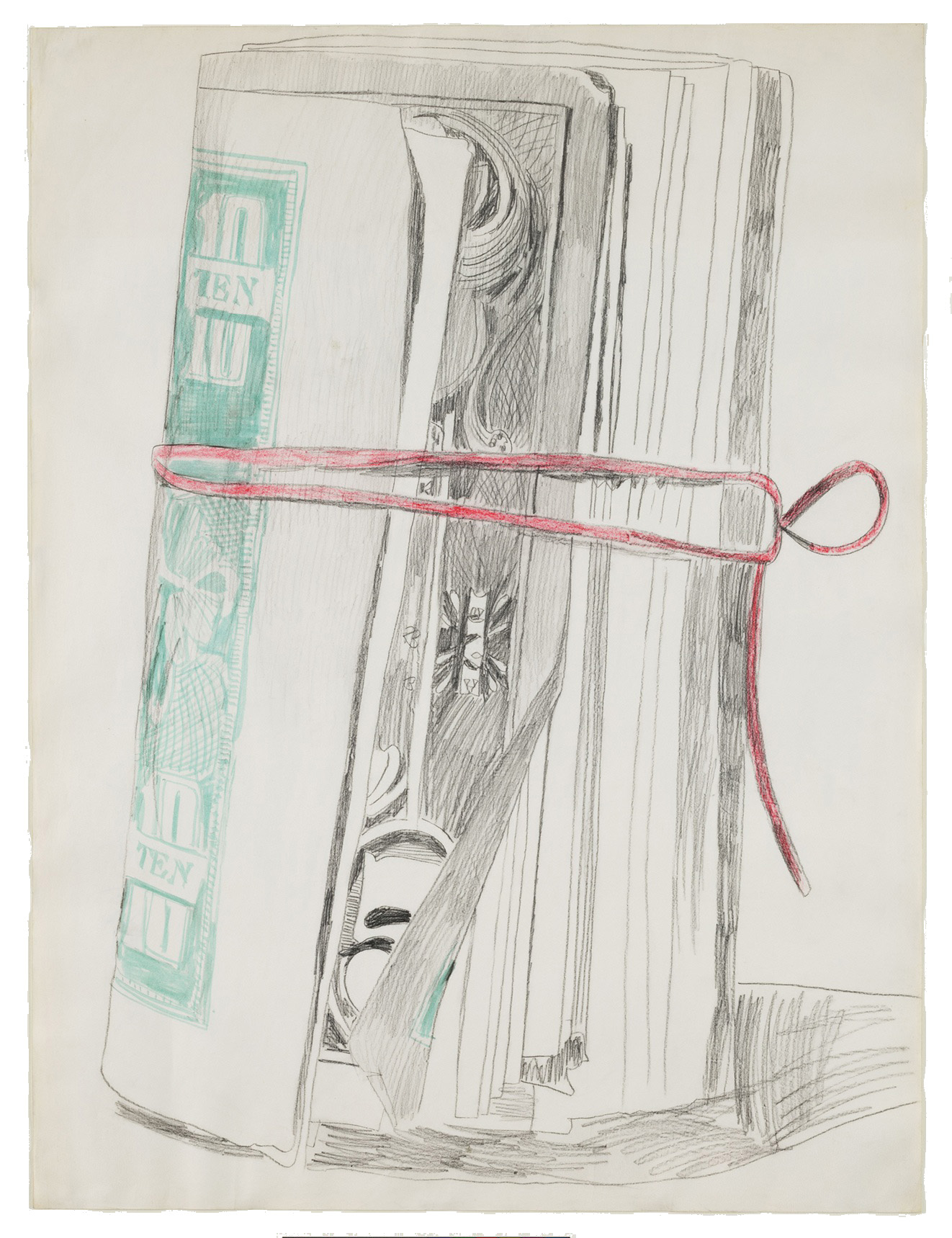 Andy Warhol, Roll of Bills, 1962, in Andy Warhol: Line and image at the Musee du Luxembourg