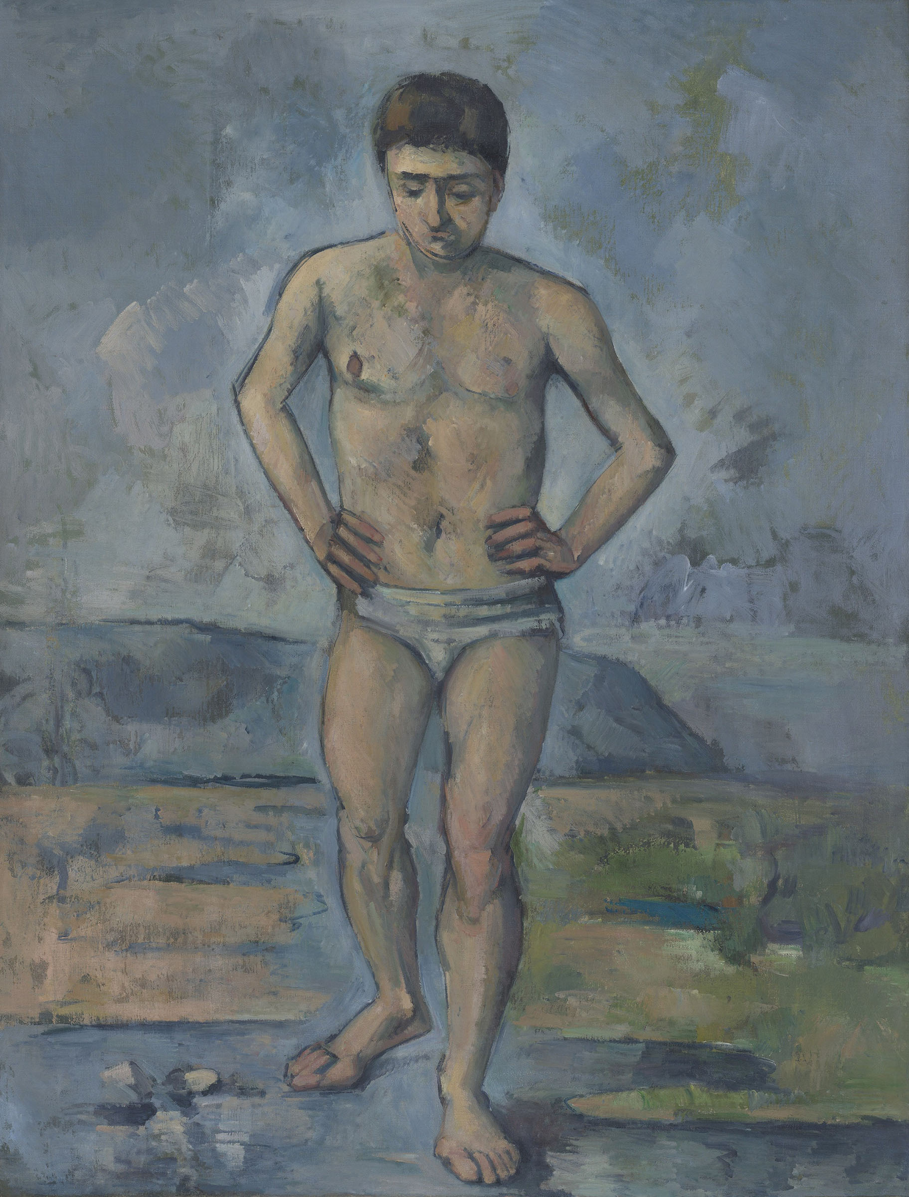 Paul Cezanne, Le baigneur, circa 1885, in Cezanne and Us at the Grand Palais
