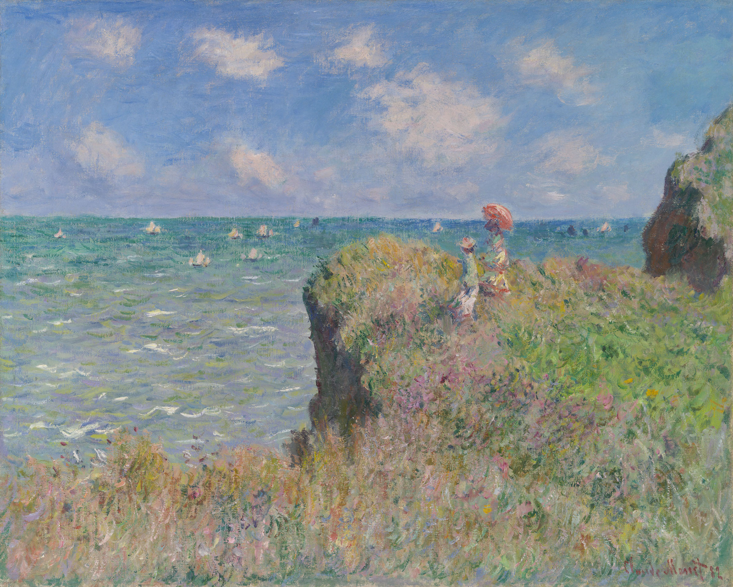 Claude Monet, Cliff Walk at Pourville, 1882. The Art Institute of Chicago