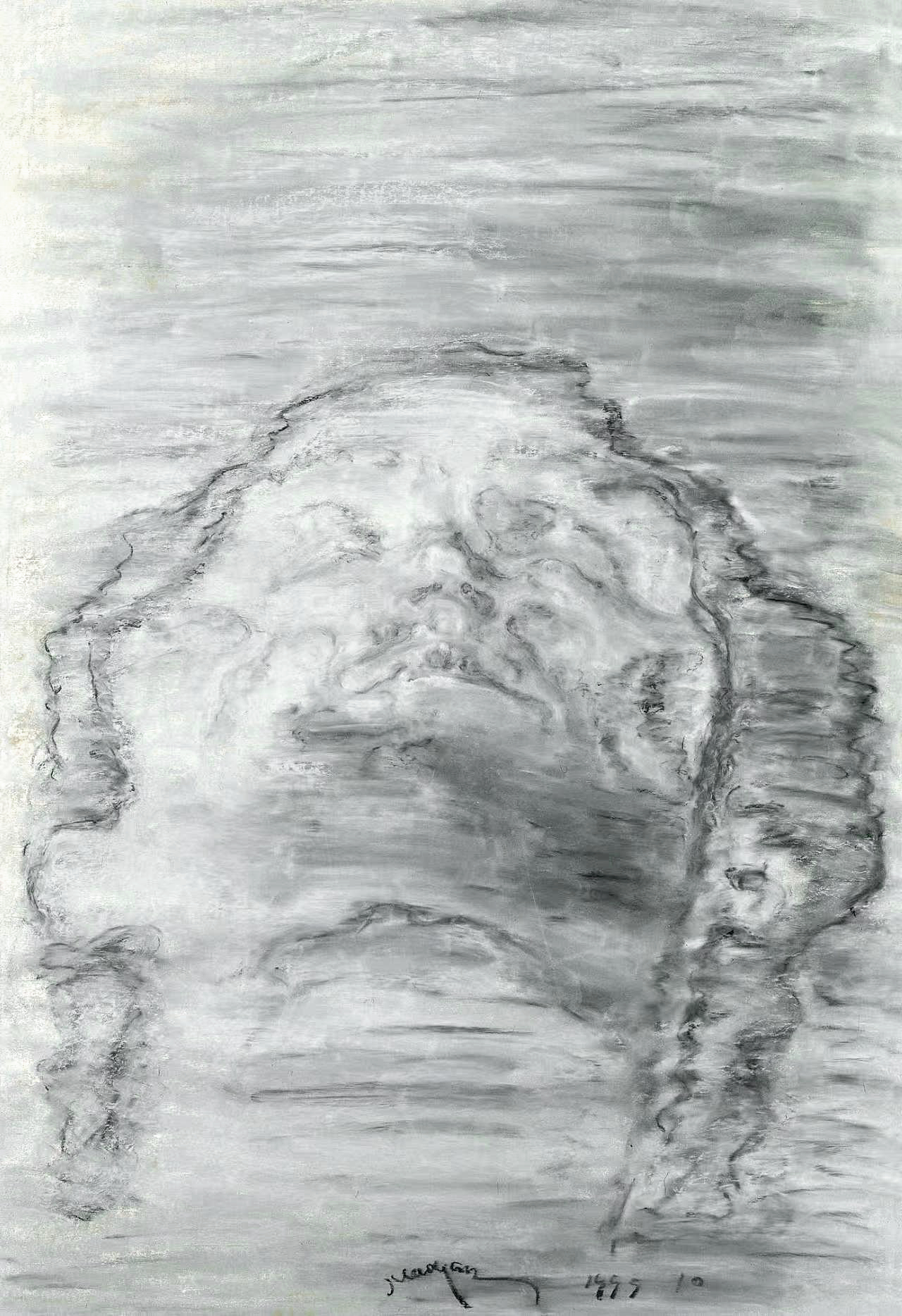 Mao Yan (B.1968), Portrait, executed in 1999. Oil and oil stick on paper. 33 1/2 x 22 7/8 in (85 x 58 cm). Estimate: HK$100,000-200,000. Offered in 21st Century Day Sale on 30 September 2026 at Christie’s in Hong Kong