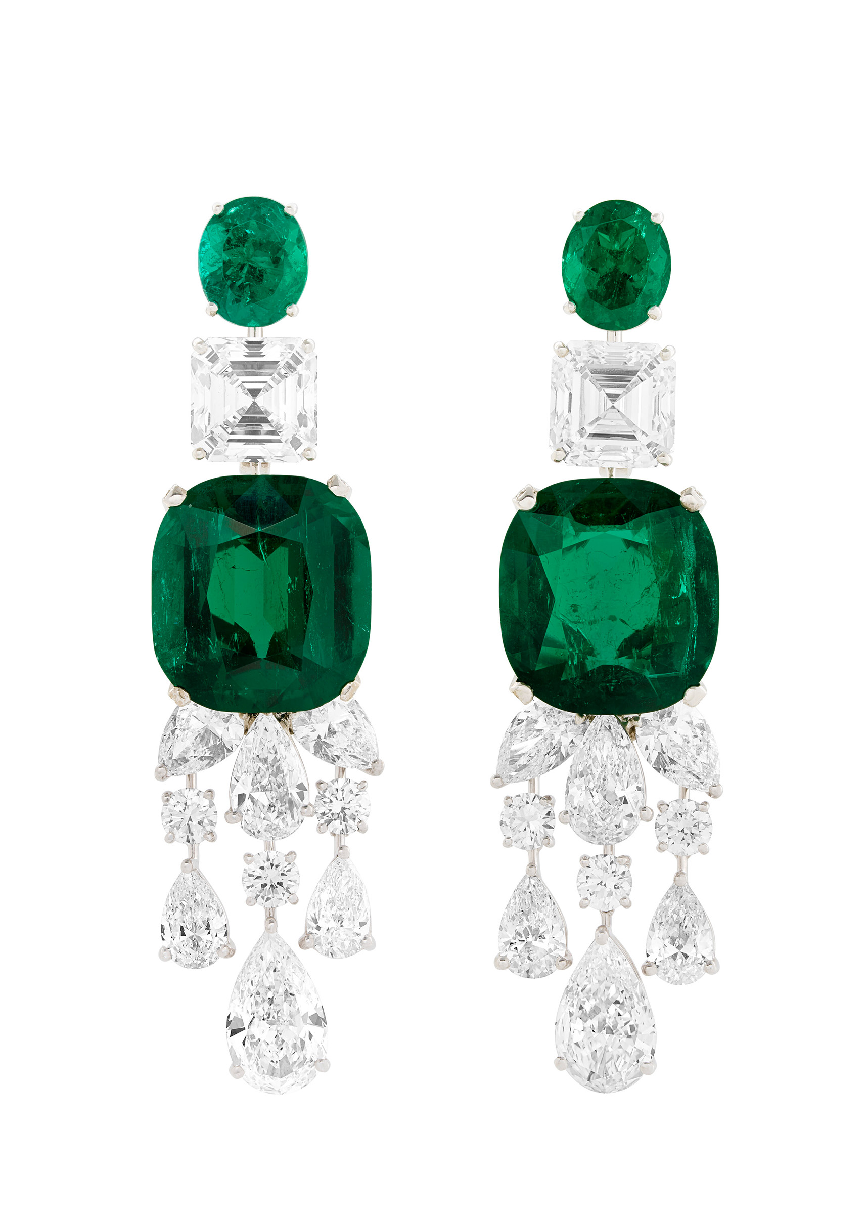 An important pair of Graff emerald and diamond earrings, offered in Exceptional Jewels and Objects of Elegance: A Connoisseur's Collection - part I on 10 November 2026 at Christie's in Geneva