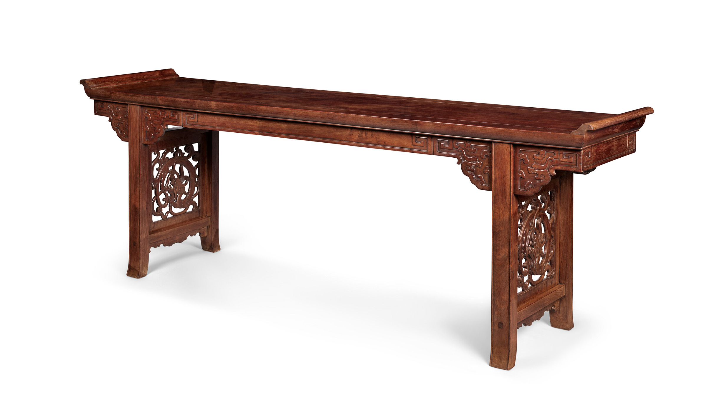 An impressive and rare huanghuali trestle-leg table, China, 17th-18th century, offered in Fine Asian Art on 6 November 2026 at Christie's in London