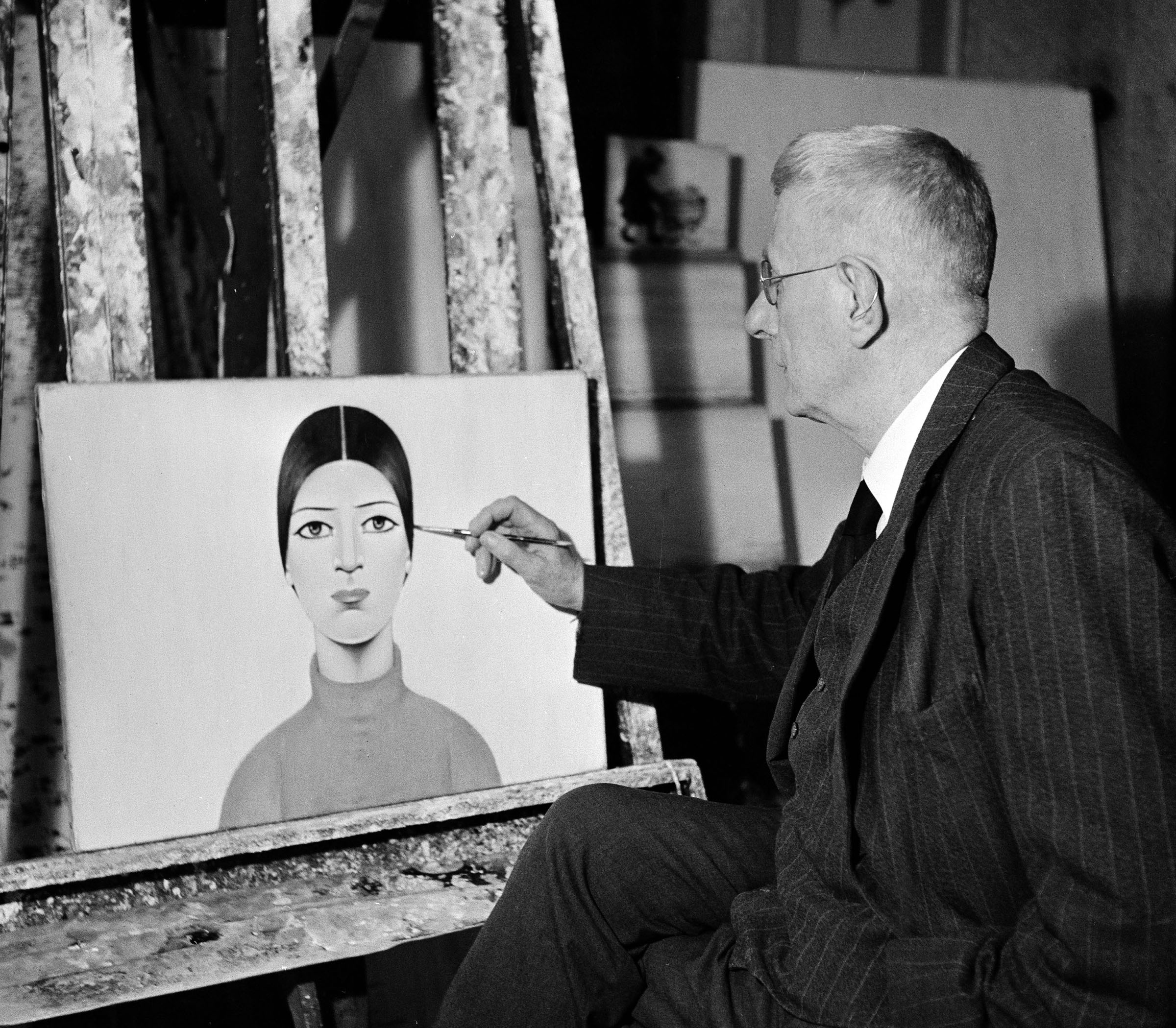 L.S. Lowry painting Portrait of Ann, 1957