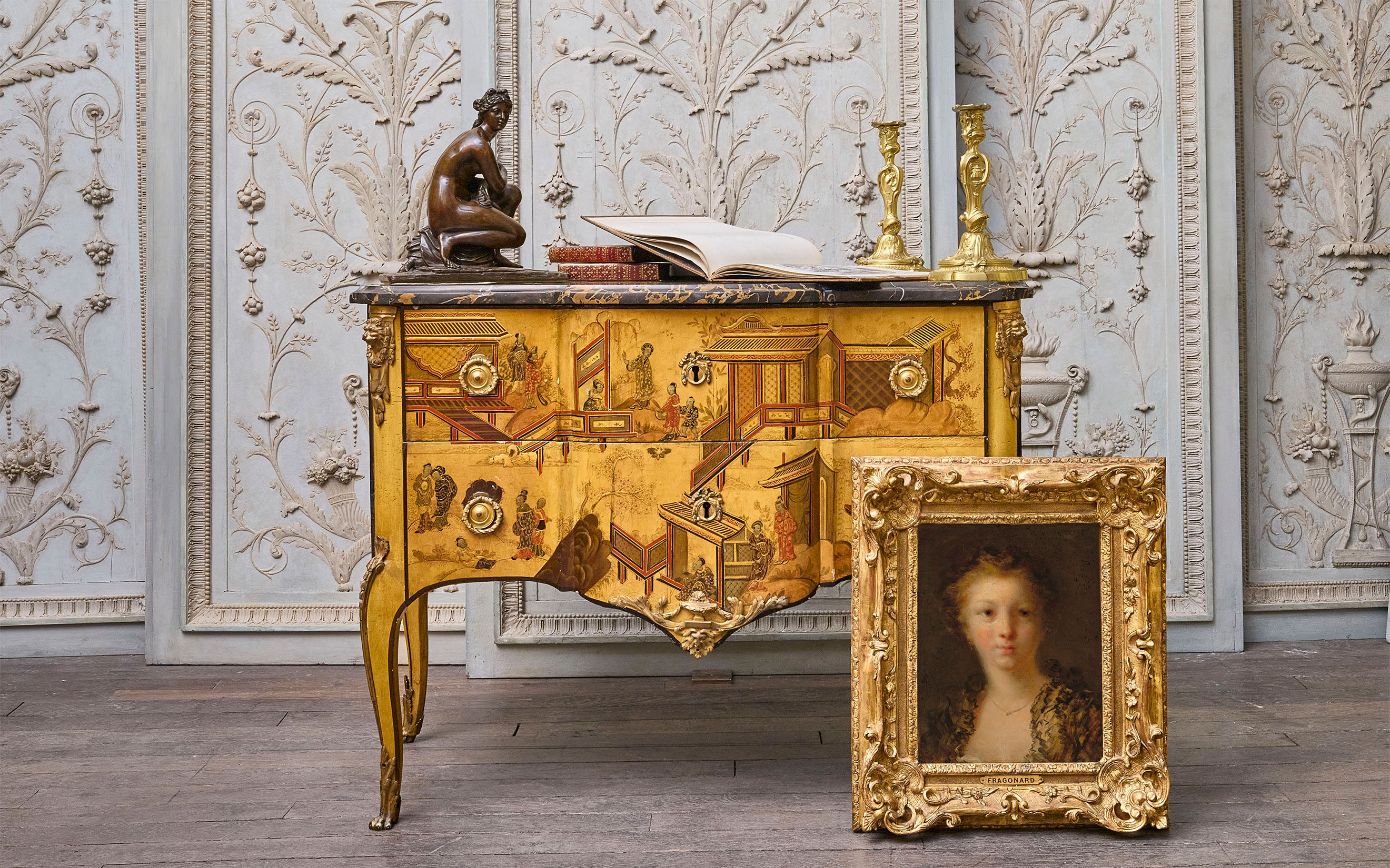 Photographed at the Paris atelier of Feau Boiseries, works offered in The Exceptional Sale on 3 November 2026, Livres rares et Manuscrits and Maitres Anciens: Peintures - Dessins - Sculptures at Christie's in Paris
