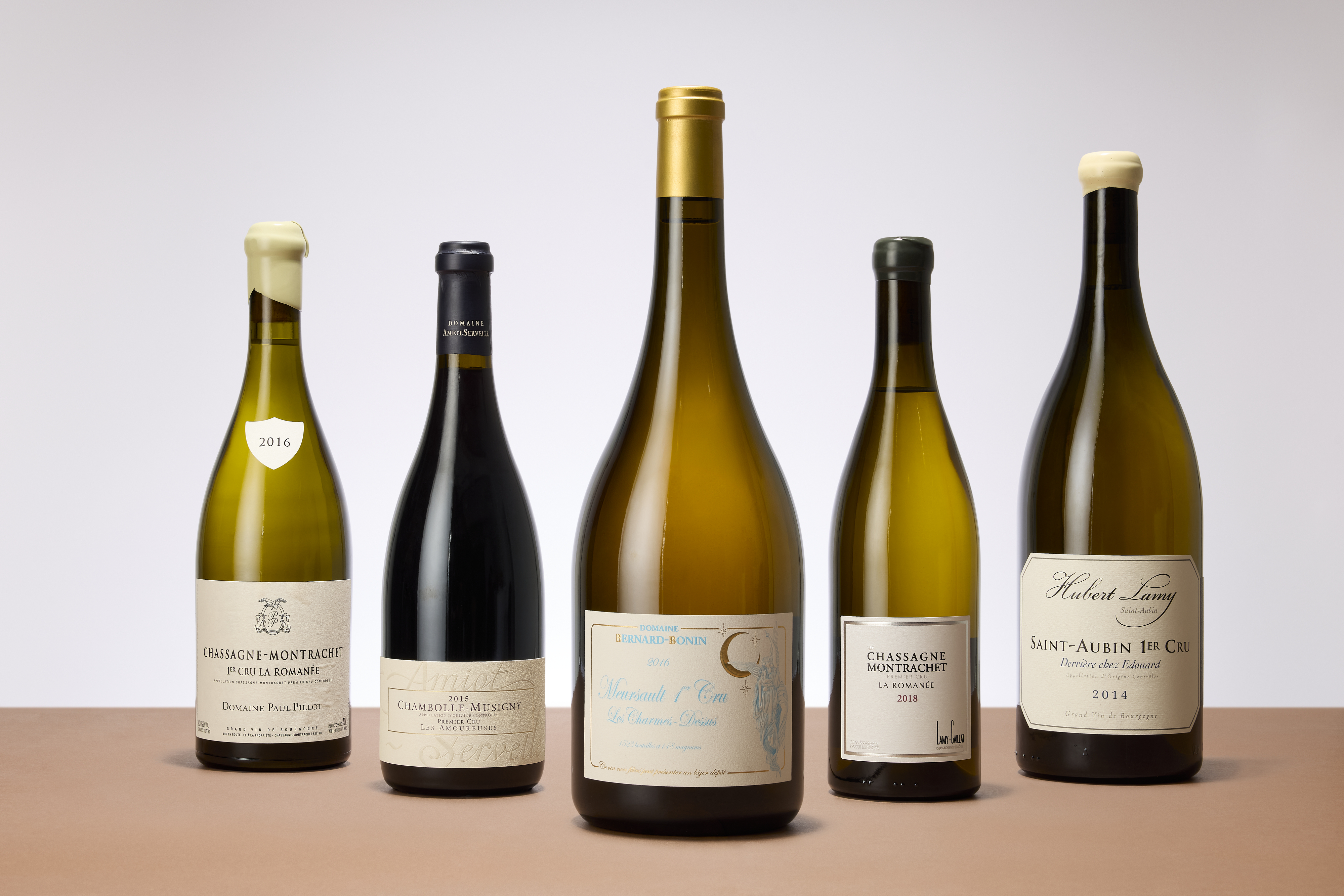 Domaine Bernard-Bonin, Meursault Les Charmes-Dessus 2016, 3 magnums. Estimate: HK$16,000-22,000 ; Mixed 2016-2017 Domaine Paul Pillot, Chassagne-Montrachet La Romanée, 12 bottles. Estimate: HK$26,000-38,000; Hubert Lamy, Saint-Aubin Derrière Chez Édouard Blanc 2014, 6 magnums. Estimate: HK$10,000-15,000. Offered in The Cellar of the Hon. Henry Tang on 10 October 2026 at Christie’s in Hong Kong 